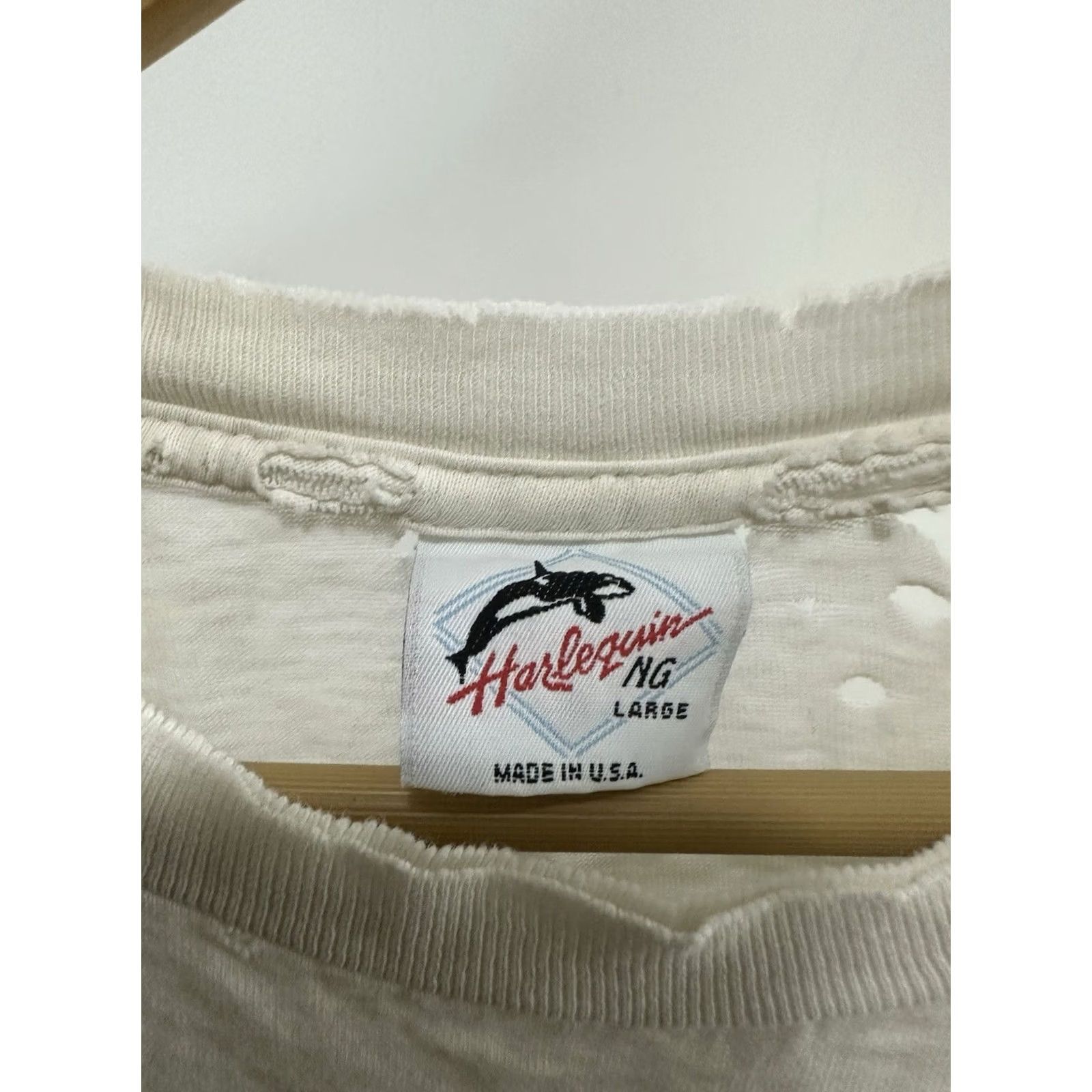 Doublet VTG 90s Harlequin T-Shirt Big Print Elephant Cotton Cream L Mens Distressed Grunge Thrashed Worn Cotton Shirt Size US L / EU 52-54 / 3 - 5 Thumbnail