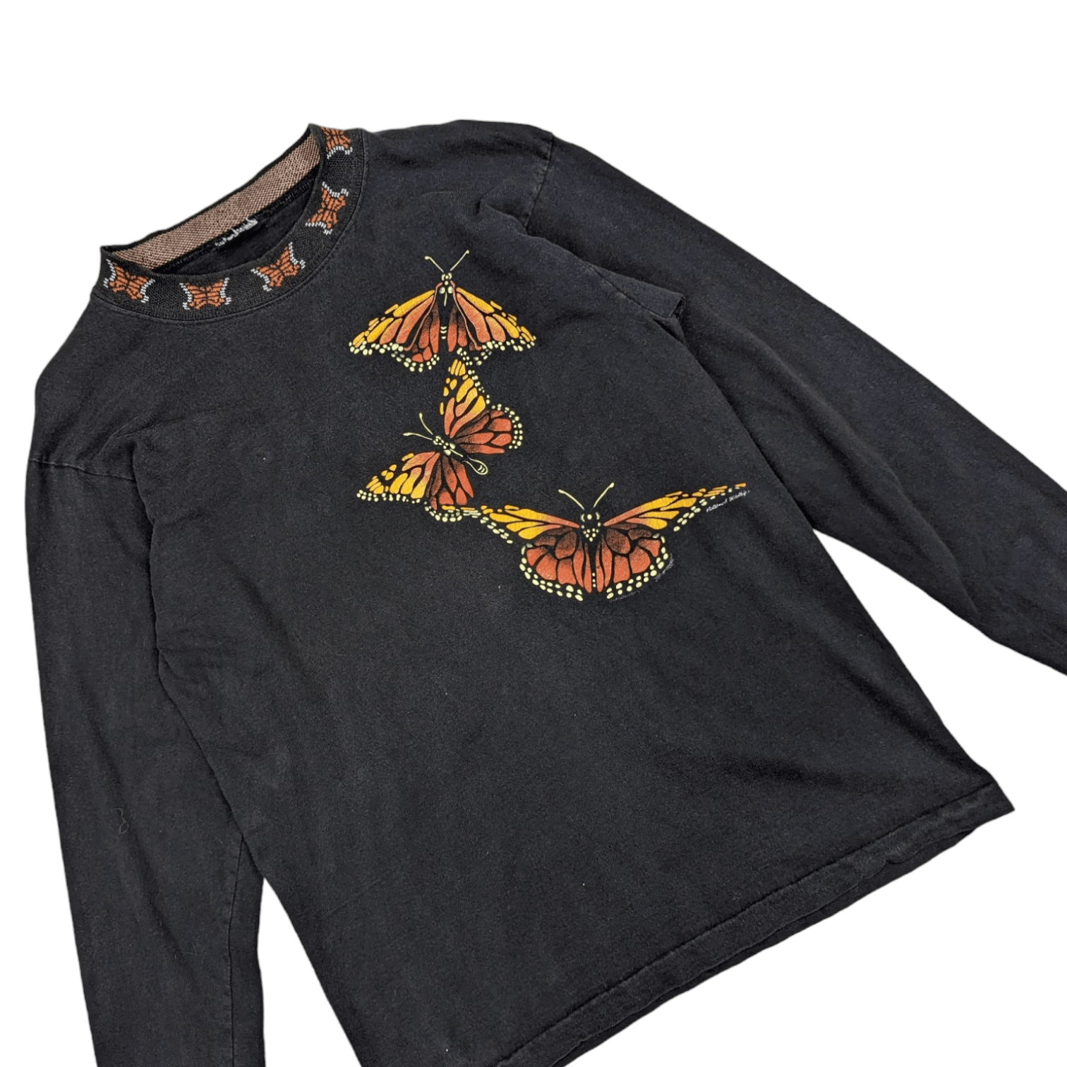 Vintage NATIONAL WILDLIFE Butterfly Animal Tee Long Sleeve T-Shirt Size US S / EU 44-46 / 1 - 3 Thumbnail