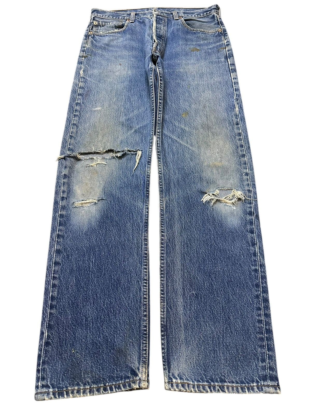 Levi's Vintage 90s Levis 501 Faded Wash Distress Style Loose Jeans Size US 32 / EU 48 - 1 Thumbnail