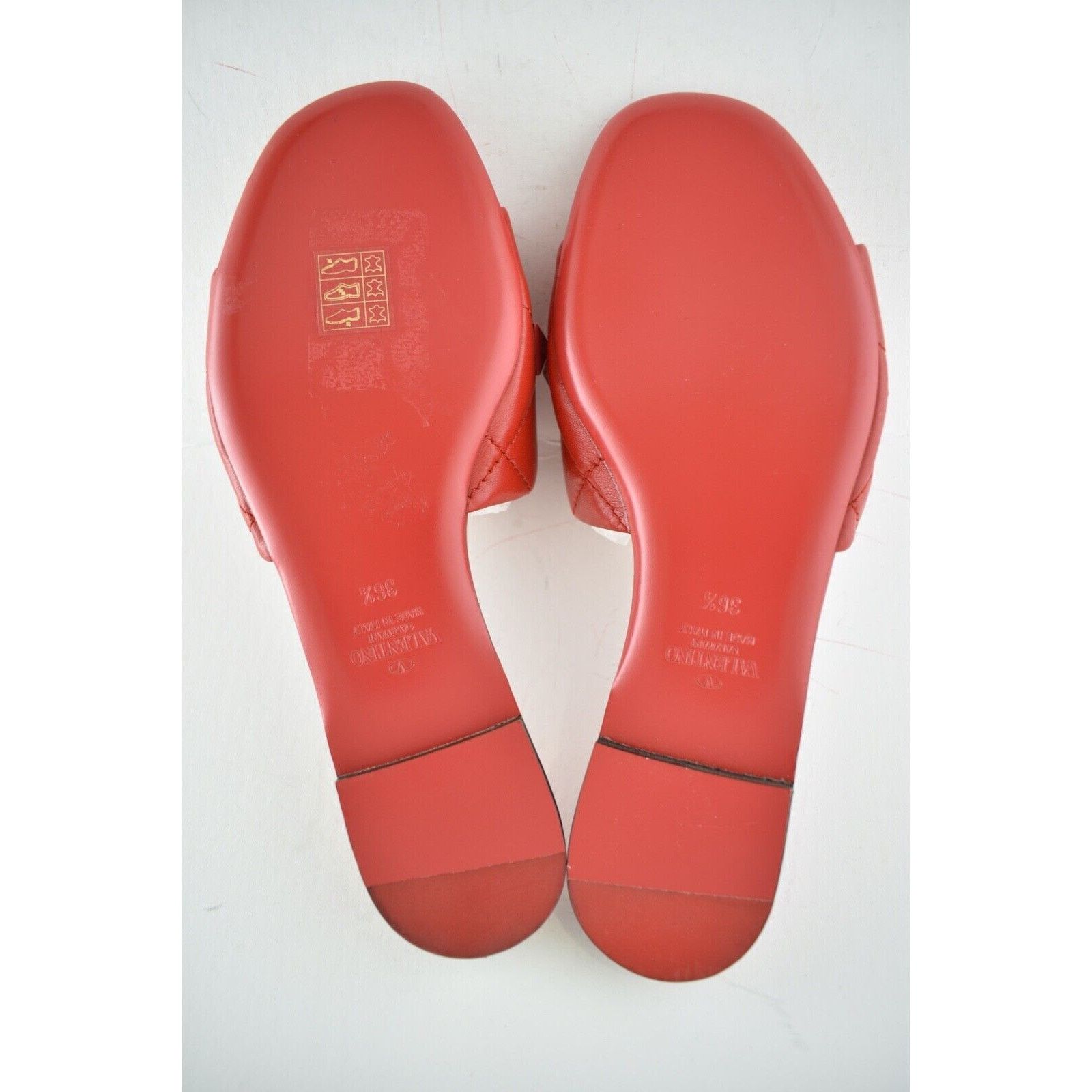 Valentino Valentino Rockstud Roman Stud Red Leather Slide Slip On Size US 7 / IT 37 - 12 Thumbnail
