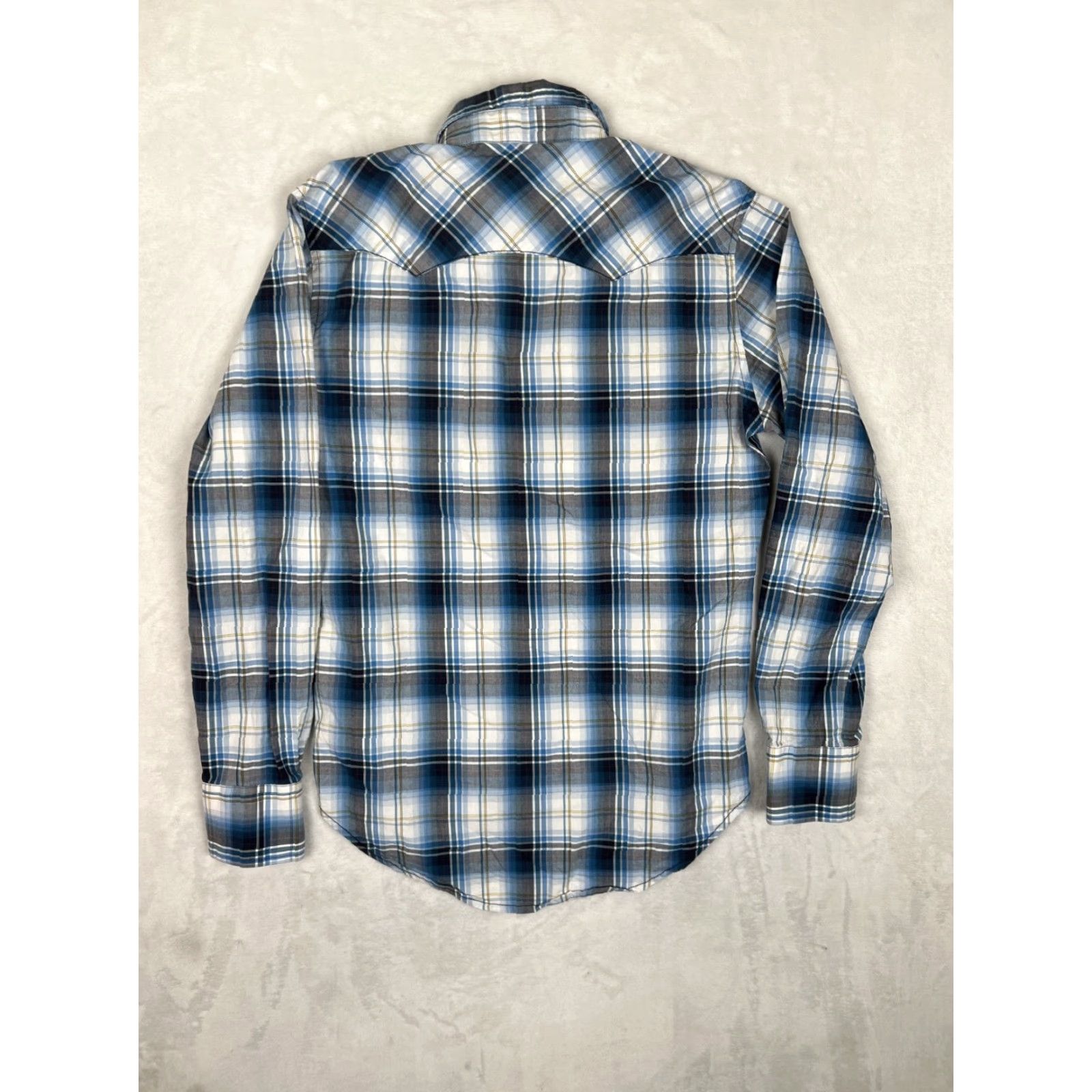 Wrangler Wrangler Western Shirt Mens Small Plaid Pearl Snap Long Sleeve Blue Shirt Size US M / EU 48-50 / 2 - 6 Thumbnail