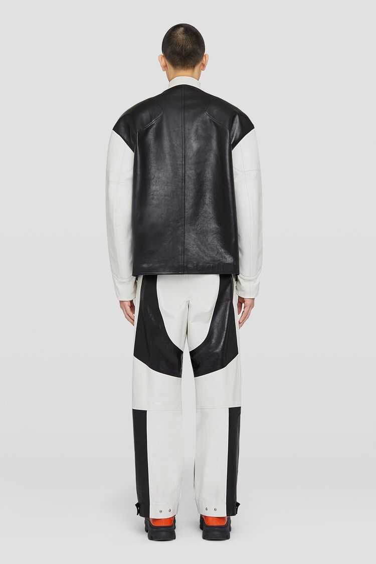 Jil Sander o1mt1gz0625 Leather Biker Jacket in Black Size US S / EU 44-46 / 1 - 4 Thumbnail