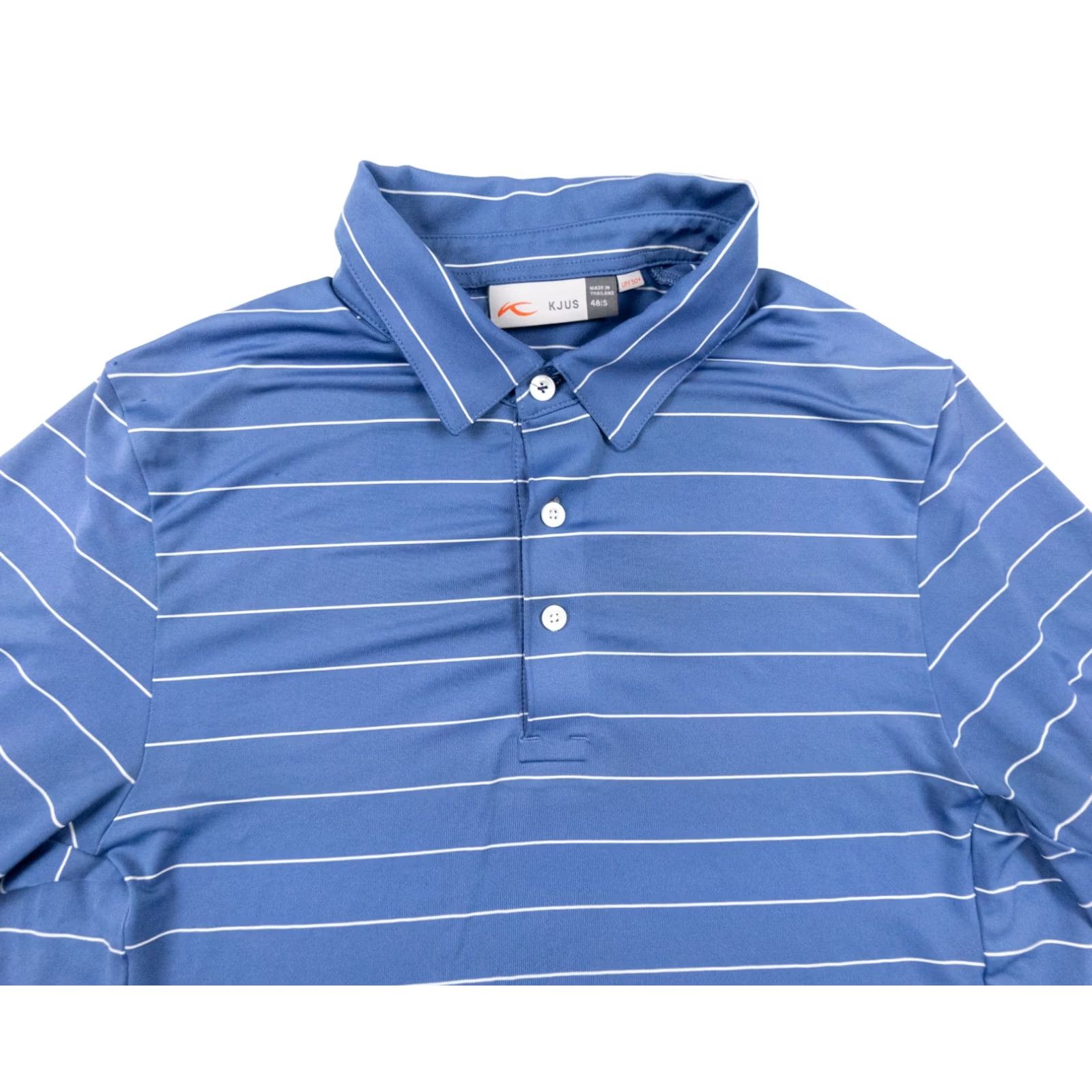 KJUS KJUS Shirt Mens Small Blue Polo Striped Short Sleeve Adult Collared Size US S / EU 44-46 / 1 - 2 Thumbnail