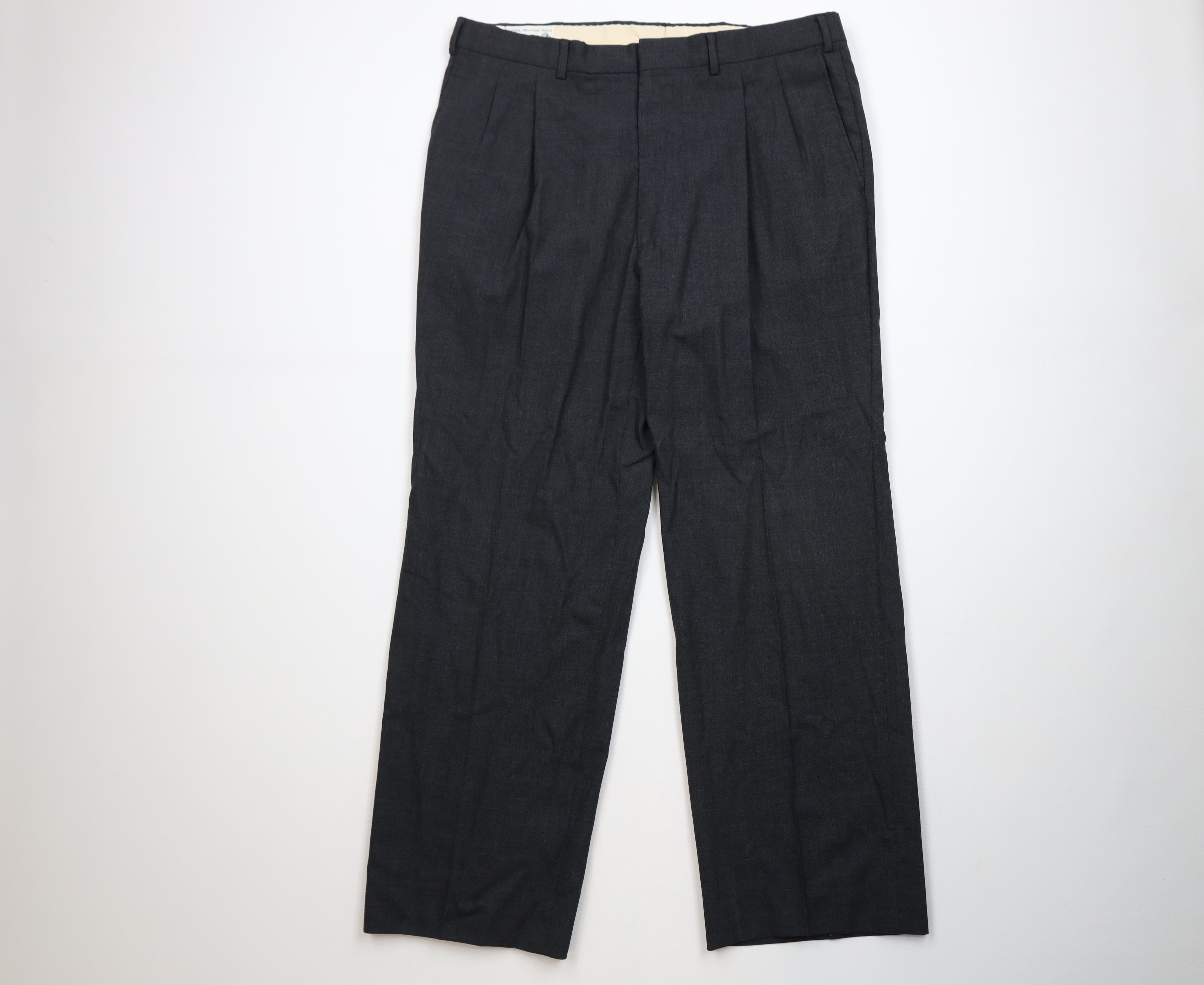 Vintage Vintage 70s Streetwear Knit Pleated Wide Leg Chino Pants USA Size US 38 / EU 54 - 1 Thumbnail