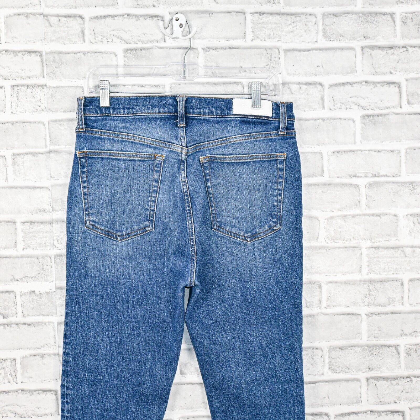 RE/DONE RE/DONE 90s High Rise Ankle Crop Denim Jeans Distressed Size 31" - 5 Thumbnail