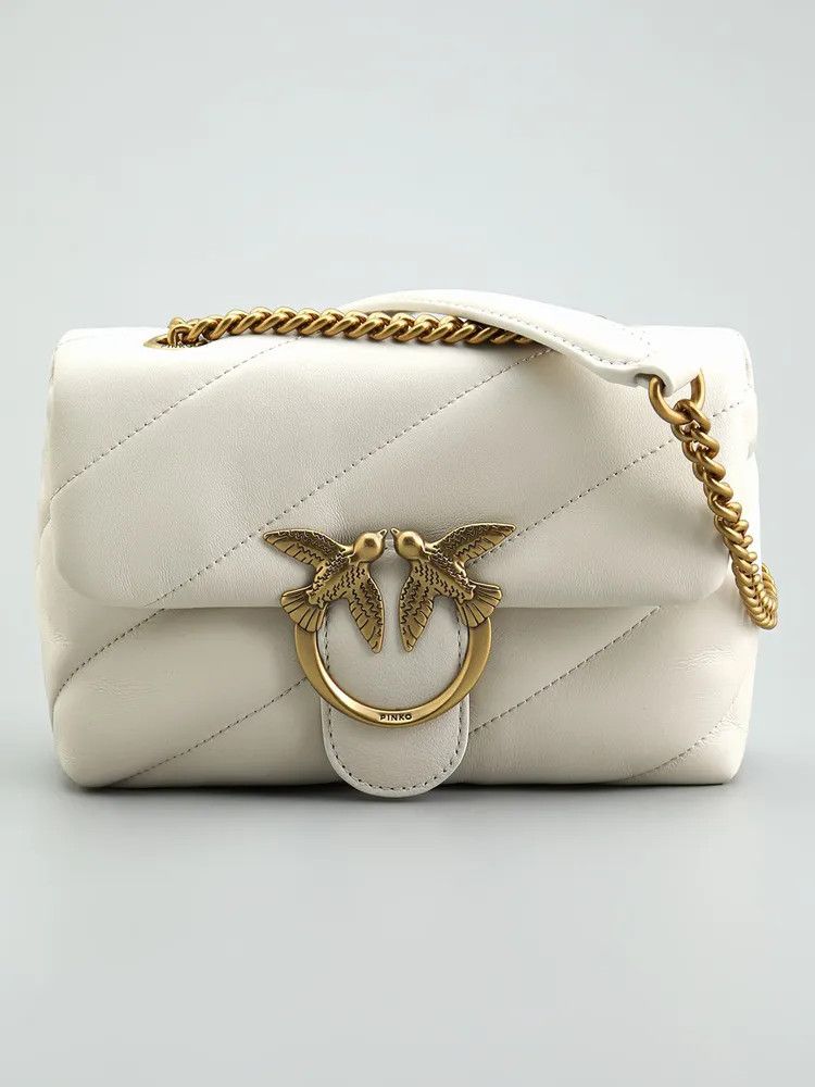 o1s22i1n0824 Size: OS / Mini Puff Maxi Quilt Bag in White
