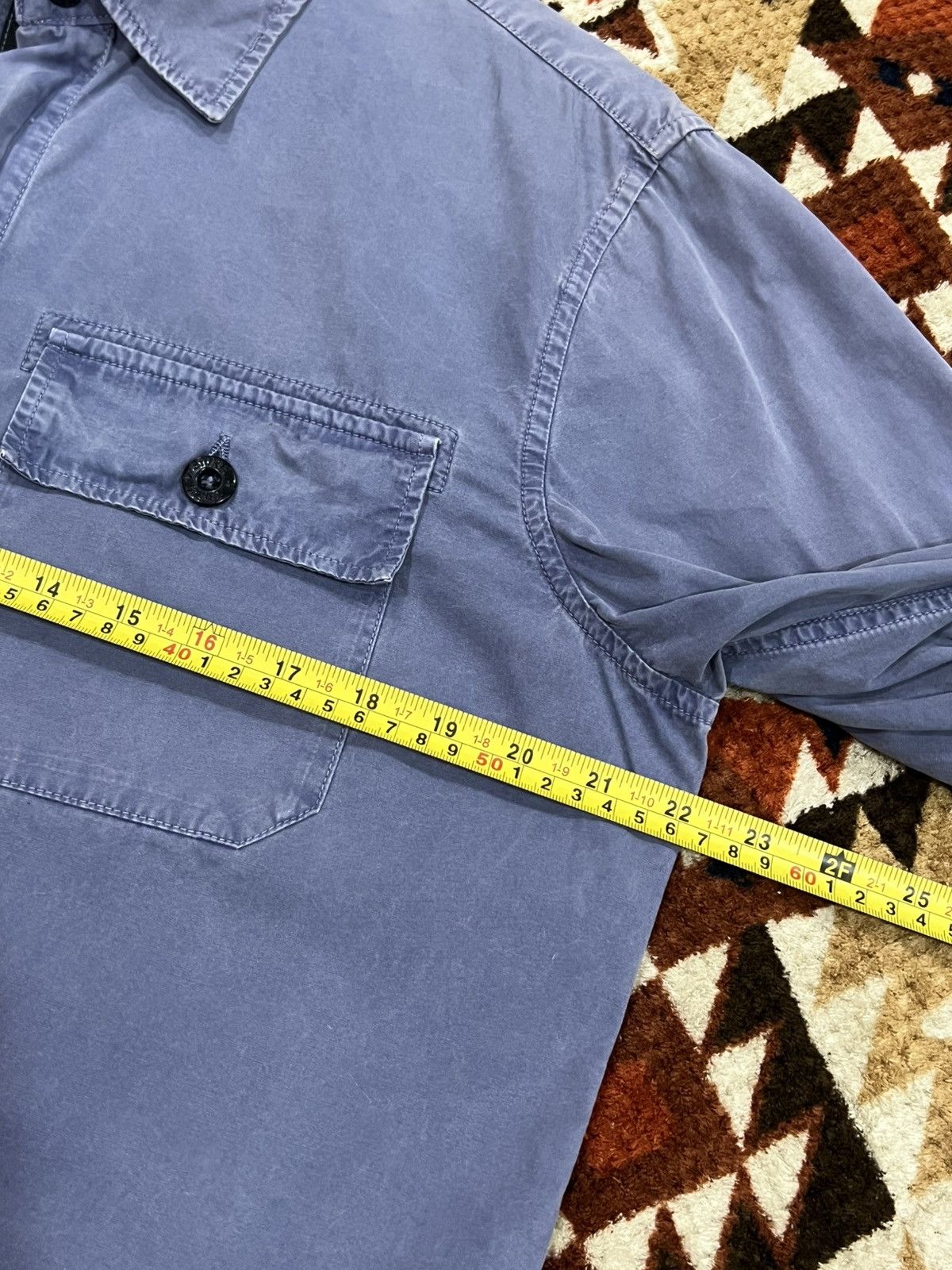 Stone Island Stone Island Garment Dye Blue Twin Pocket Overshirt Size US L / EU 52-54 / 3 - 3 Thumbnail