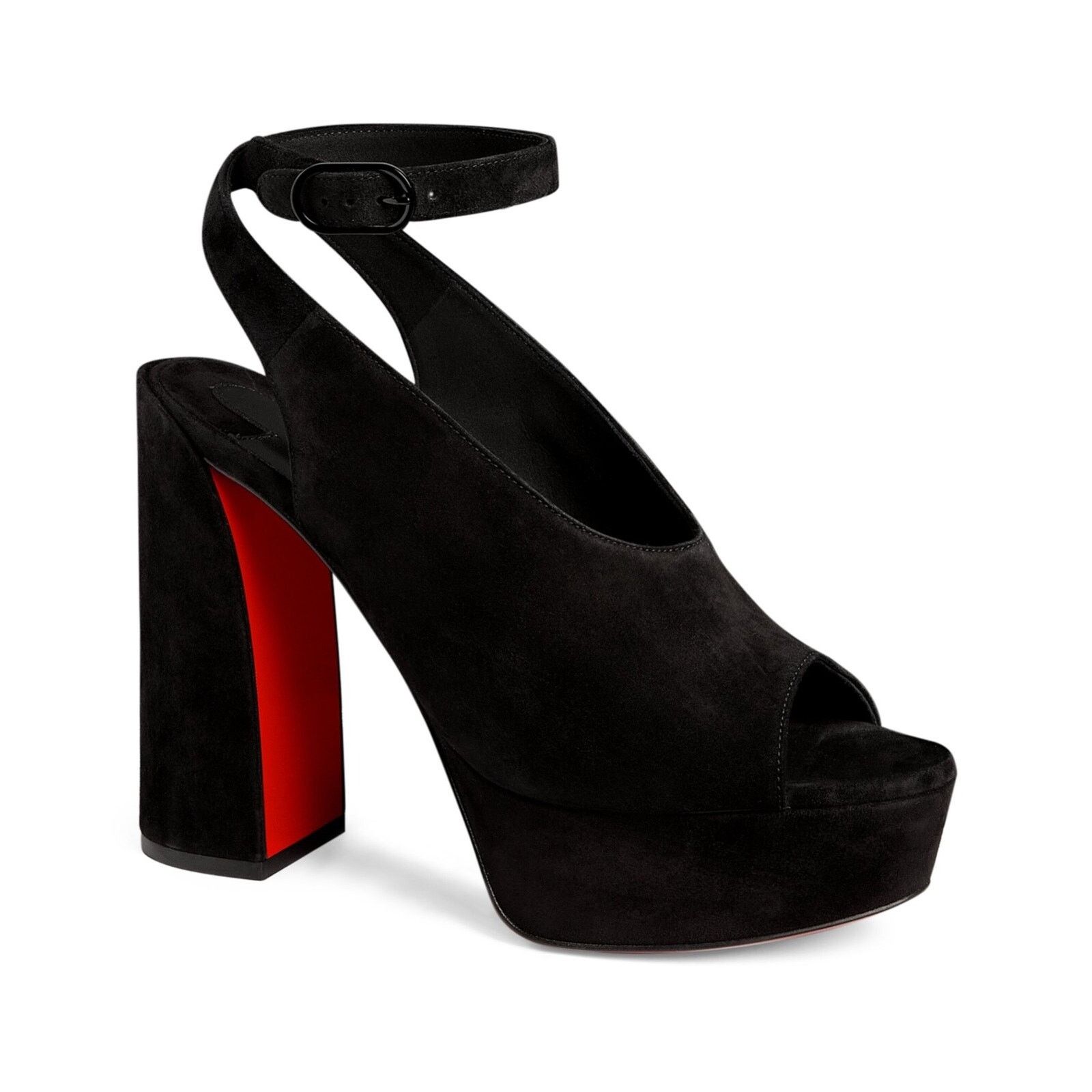 Christian Louboutin Movida Irina 130 Black Platform Sandal Block Heel Pump 40 Size US 10 / IT 40 - 1 Thumbnail