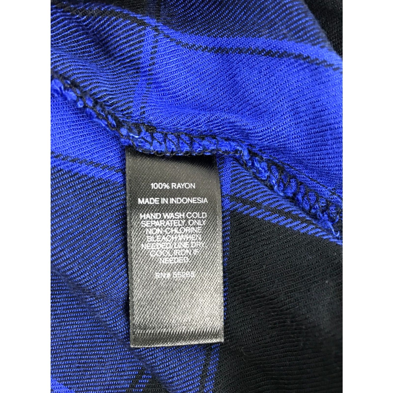 Express Express Blouse Women's Size S Blue Black Plaid Long Sleeve Lace-Up V-Neck Flaps Size S / US 4 / IT 40 - 7 Thumbnail