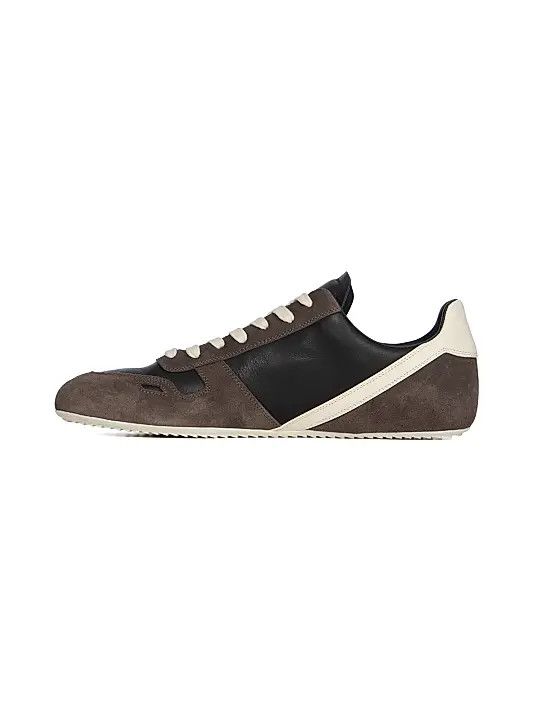 Rick Owens os11x0226 Minimal Leather Sneakers In Dust Black/Brown Size US 9 / EU 42 - 5 Thumbnail