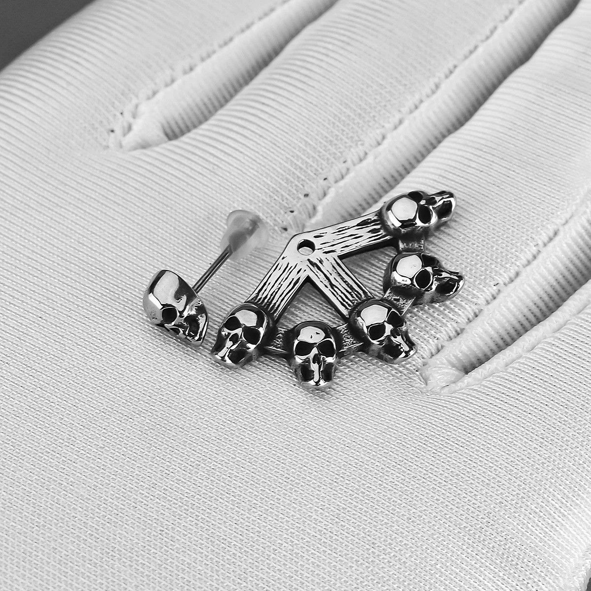 Jewelry Skull Stud Earrings Charms Stainless Earring Gift Size ONE SIZE - 5 Thumbnail