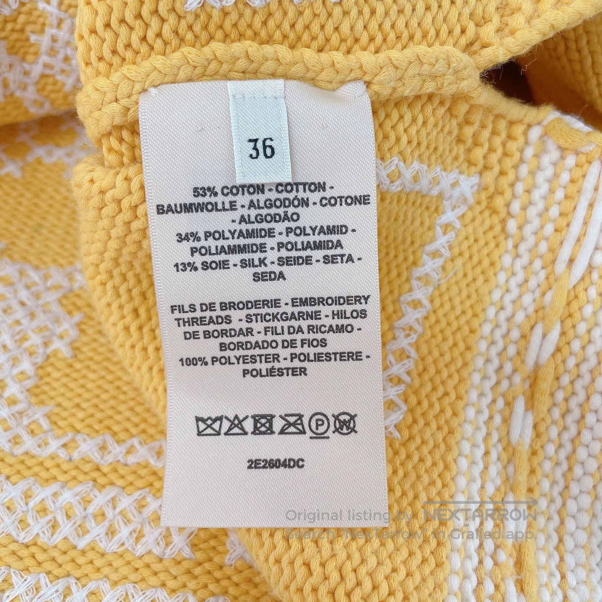Hermes Hermes Yellow White Knit Top. Size M / US 6-8 / IT 42-44 - 7 Thumbnail