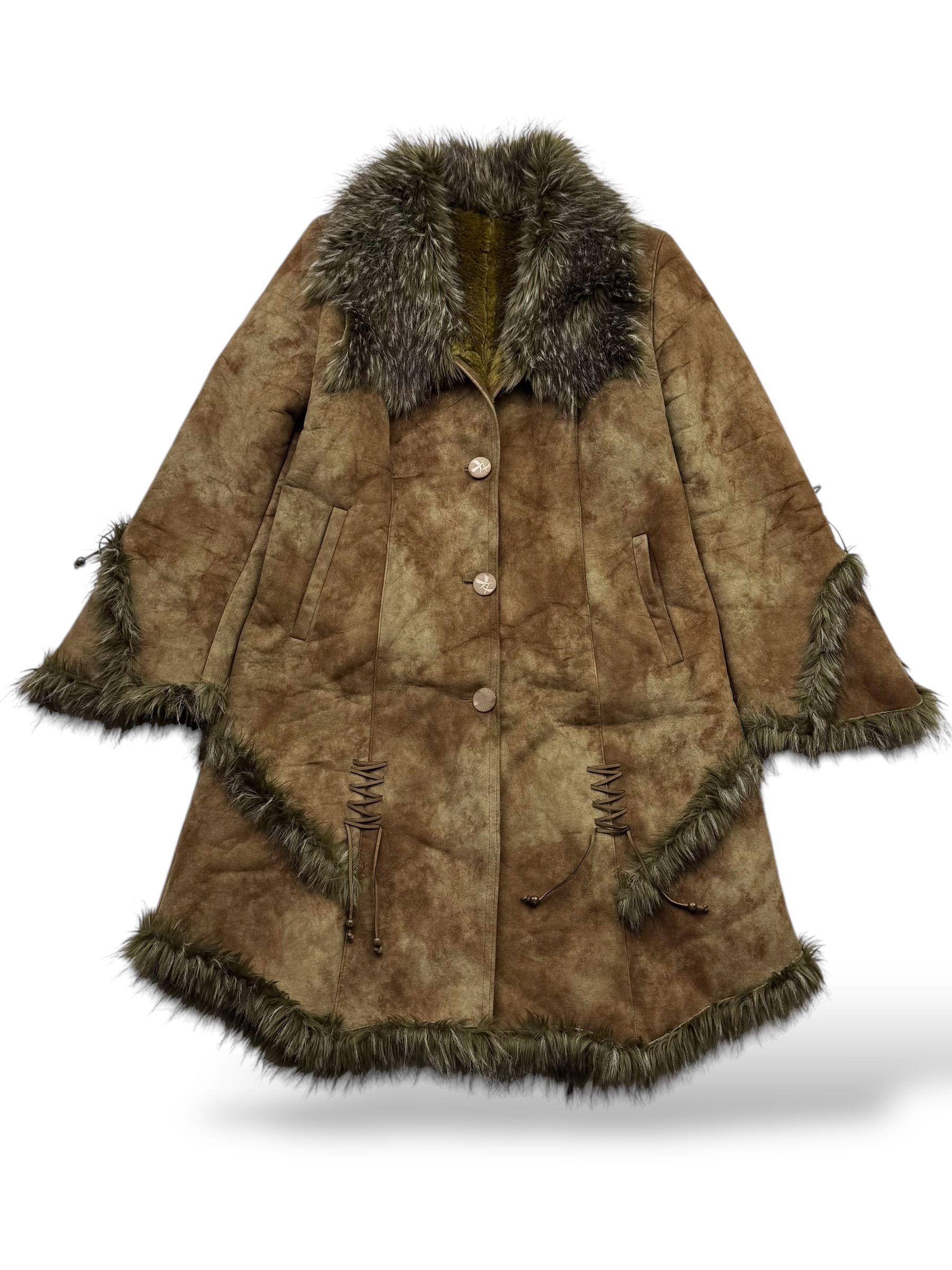Vintage Vintage Faded Faux Sheepskin Coat W69(V9) Size L / US 10 / IT 46 - 1 Thumbnail