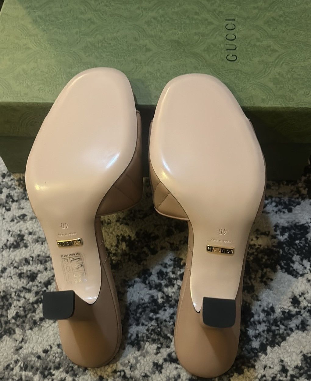 Gucci Gucci Double G Mid Heel Slide Sandal Camelia Size US 10 / IT 40 - 5 Thumbnail