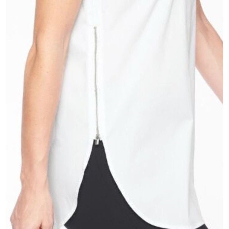 Athleta Athleta Tunic Button Down Shirt Small Bright White Hayes Wom Size S / US 4 / IT 40 - 2 Thumbnail