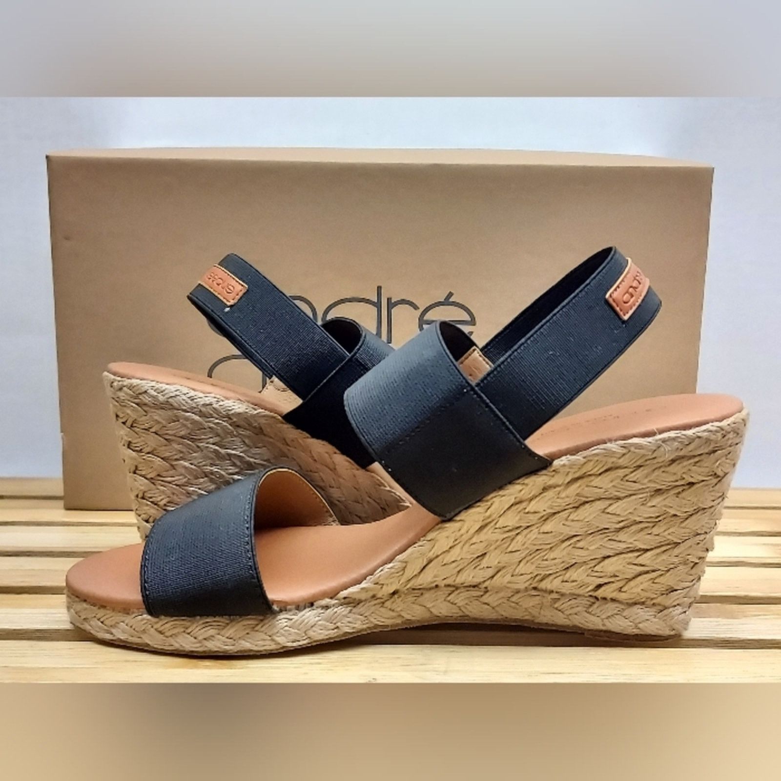 Other Andre Assous Womens Black Allison Espadrille Sandals Size 6 Size US 6 / IT 36 - 3 Thumbnail
