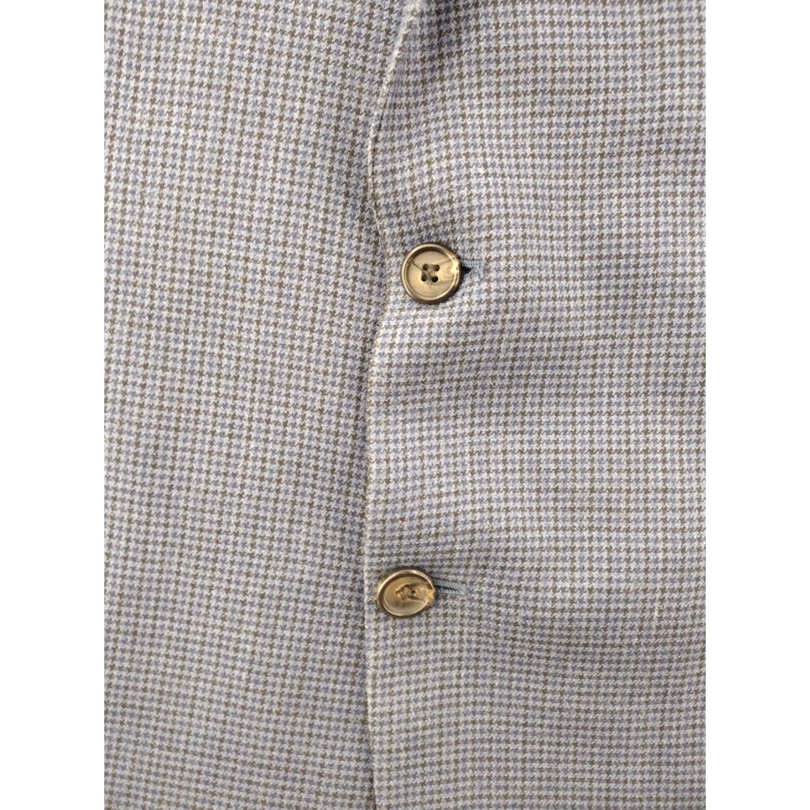 Ralph Lauren Lauren Ralph Lauren Blazer Mens 46L Beige Houndstooth Wool Silk Sport Coat Size 50R - 4 Thumbnail