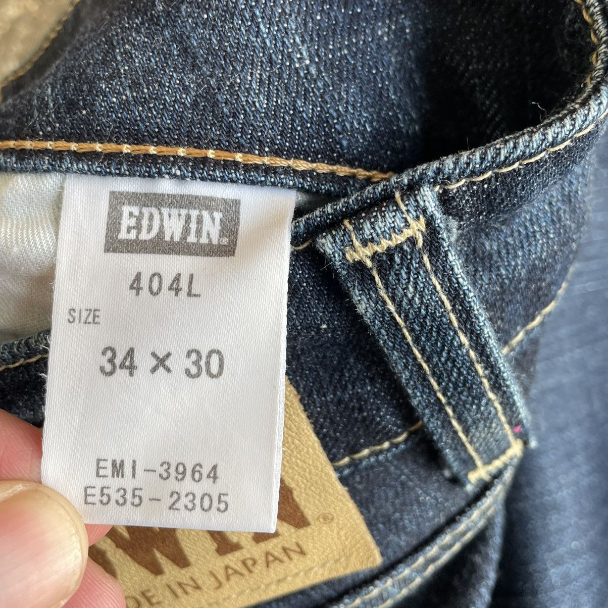Edwin 🔥Vintage Edwin 404 Japan Made Dark Blue Black Denim Jeans Size US 34 / EU 50 - 13 Thumbnail