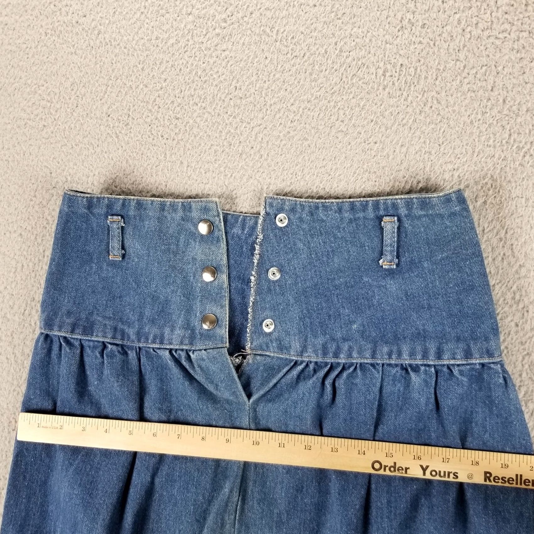 Denime Vintage Denim Maxi Skirt 30X33 Hi Waist Snap Pleated Cottagecore Women Skirt Long Blue 90s Vintage Womens Jeans Skirt Snap Closure Casual Workwear Size 30" / US 8 / IT 44 - 6 Thumbnail