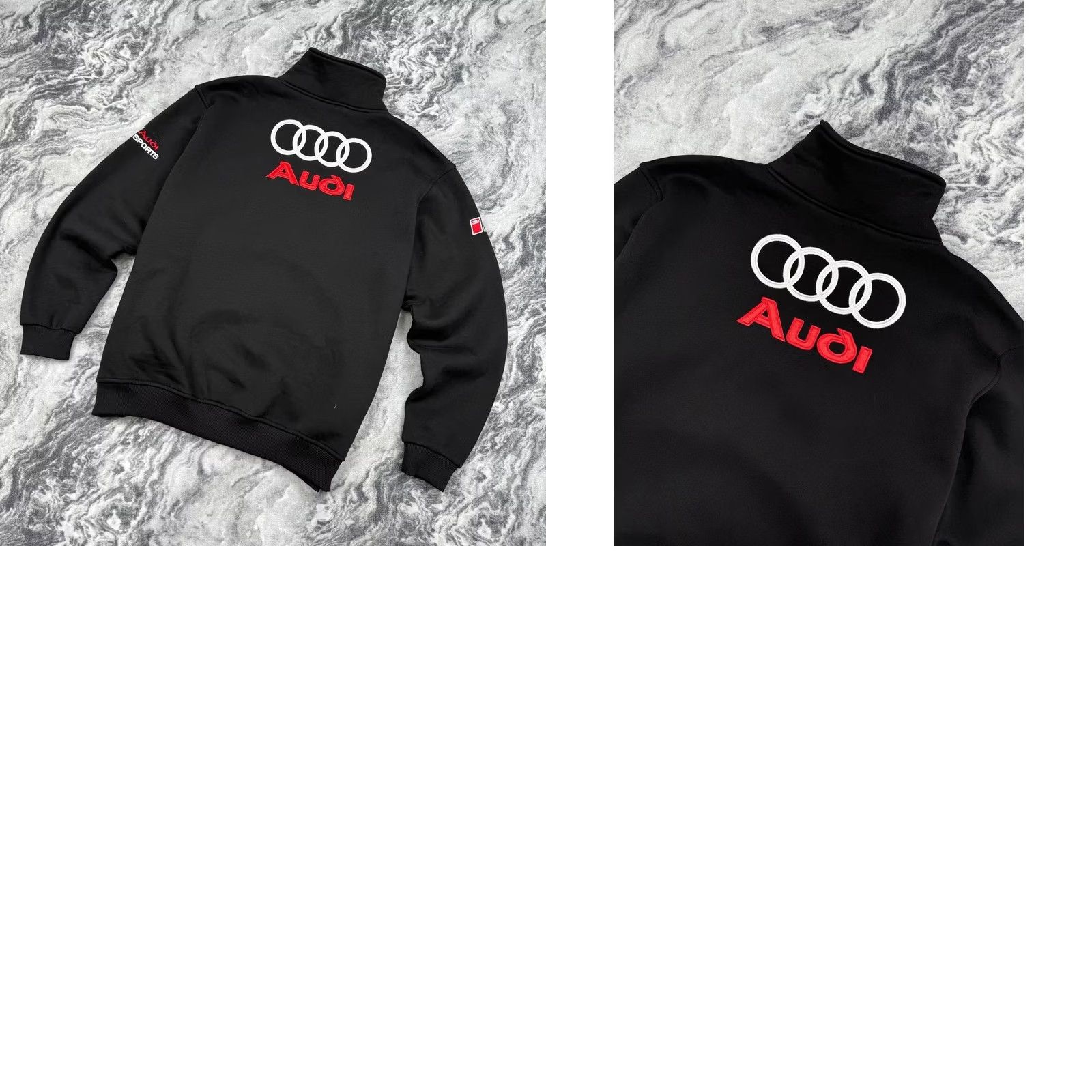 Logo 7 VINTAGE Audi Racing Full Zip Sweatshirt Men 2XL Black 90s Logo Vintage Style Shirt Size US XXL / EU 58 / 5 - 8 Thumbnail