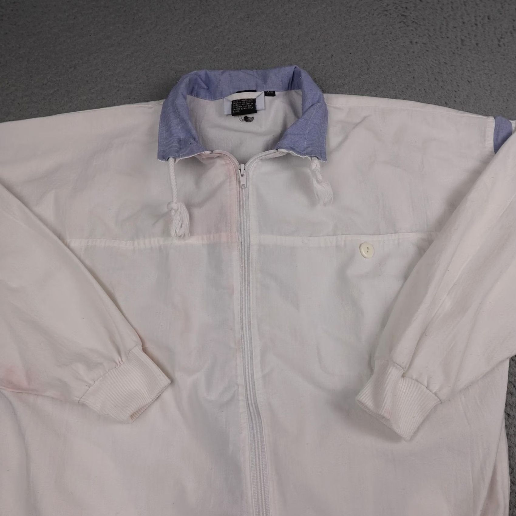 Vintage VINTAGE JP Sport Jacket Womens Large White Chambray Collar Windbreaker 80s Zip Size L / US 10 / IT 46 - 4 Thumbnail