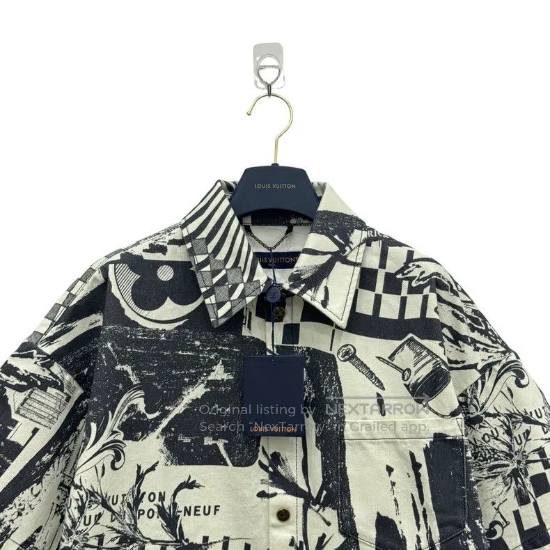 Louis Vuitton Louis Vuitton Cartoon newspaper graffiti denim short sleev Size US M / EU 48-50 / 2 - 3 Thumbnail