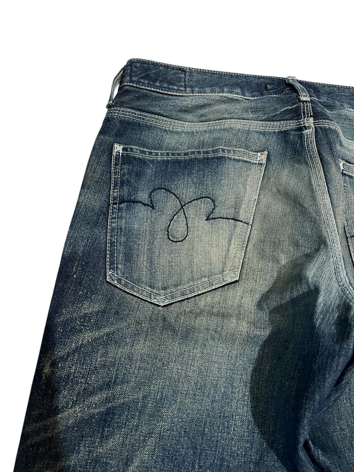 If Six Was Nine × Japan Blue 🌈90’s Blue Way Distressed Mud Wash Jean Made In Nippon Size US 31 - 10 Thumbnail