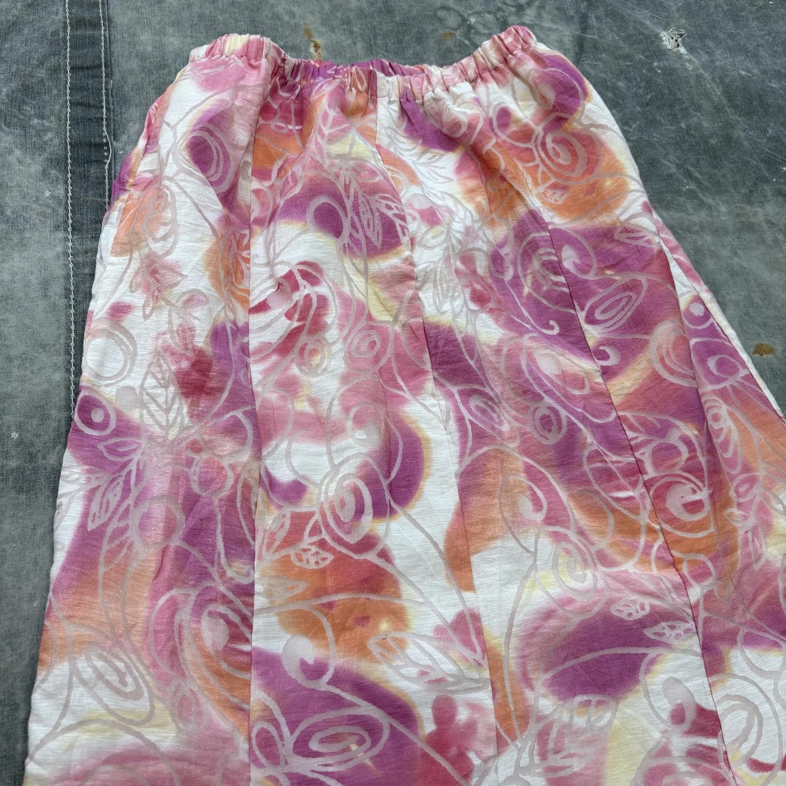 Vintage Vintage 90s Y2K Floral Semi Sheer Flared Ruffled Maxi Skirt Size 30" / US 8 / IT 44 - 2 Thumbnail