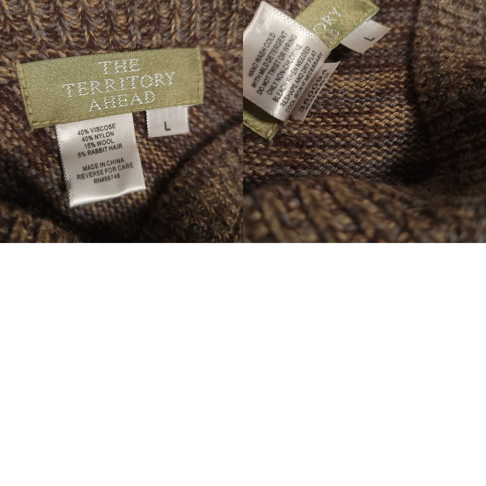 The Territory Ahead Territory Ahead Sweater Cardigan V-Neck Wool Rabbit Hair Brown Poncho Large Women L Black? Size L / US 10 / IT 46 - 9 Thumbnail