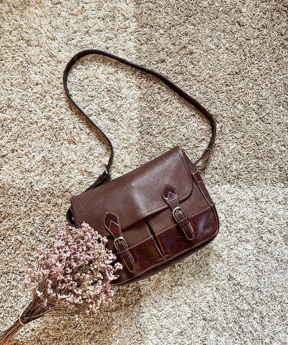 image of Archival Clothing x Made In Canada Roots Canada Crossbody Bag From Leather Experts in Brown, Men's
