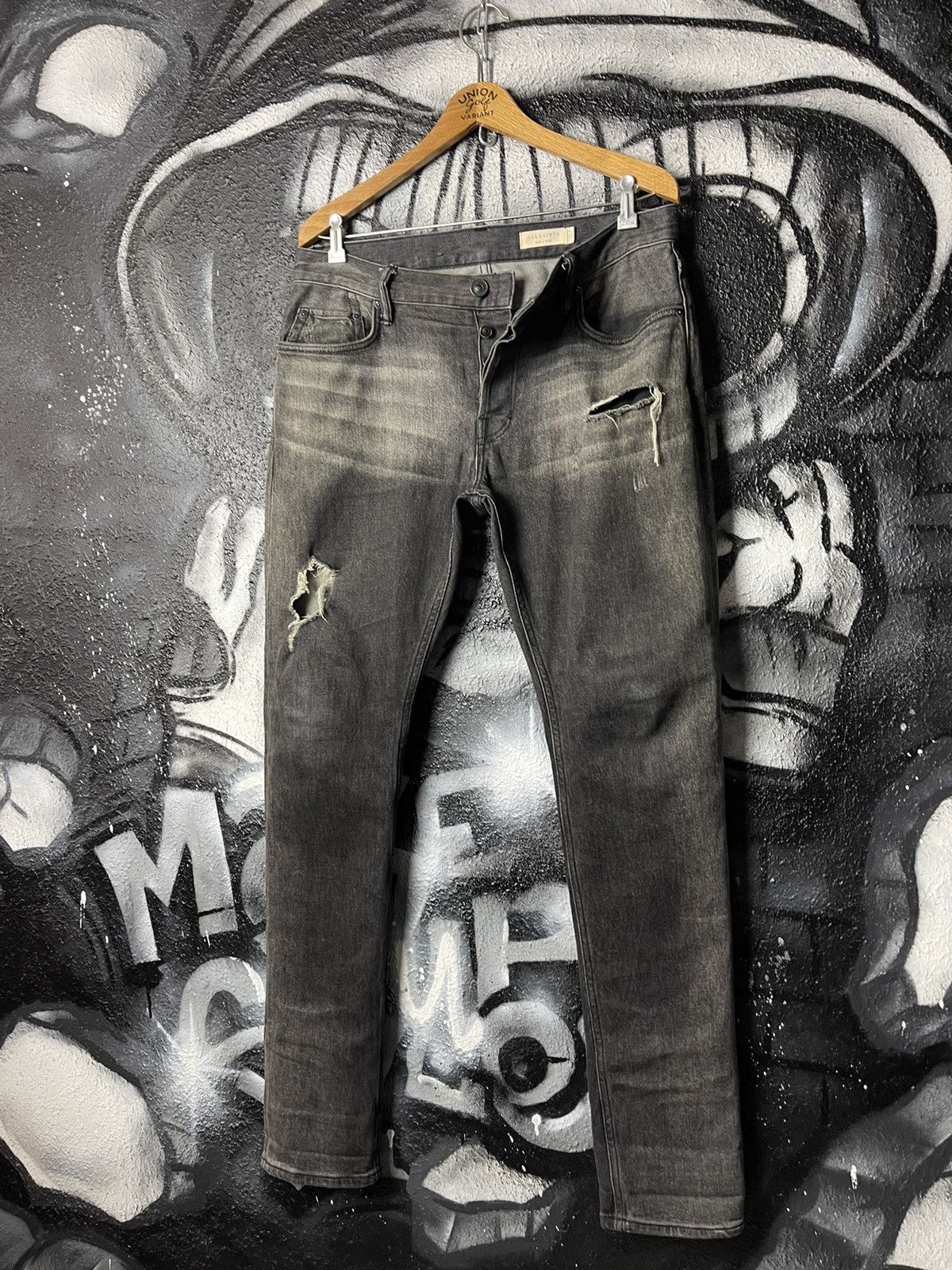 Allsaints Allsaints Rex Damaged Slim Fit Jeans Men’s Size 30 Size US 30 / EU 46 - 1 Thumbnail