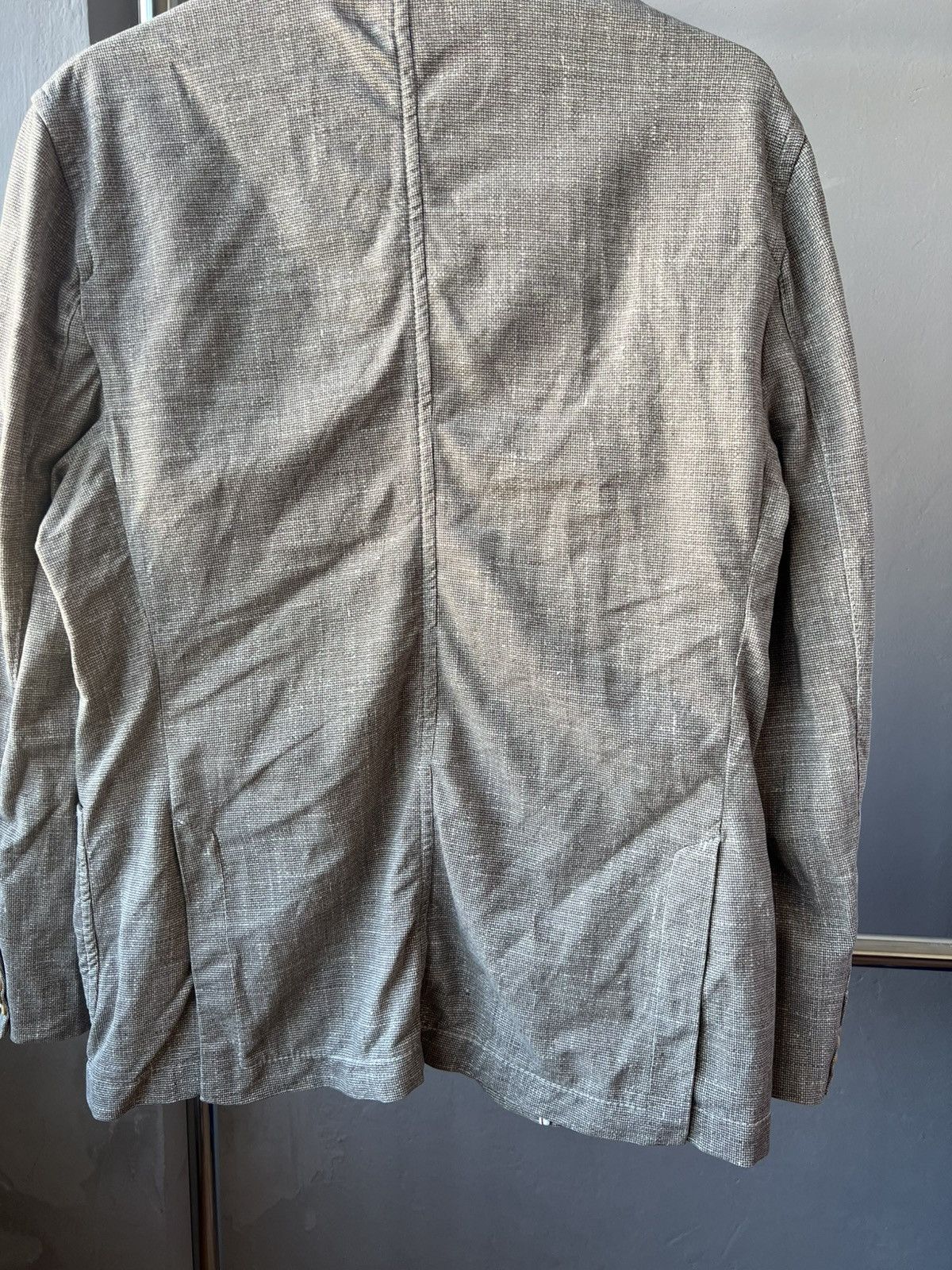 Circolo 1901 CIRCOLO 1901 STRETCH MENS GRAY BEIGE SOLID BLAZER JACKET 56 Size 54L - 15 Thumbnail