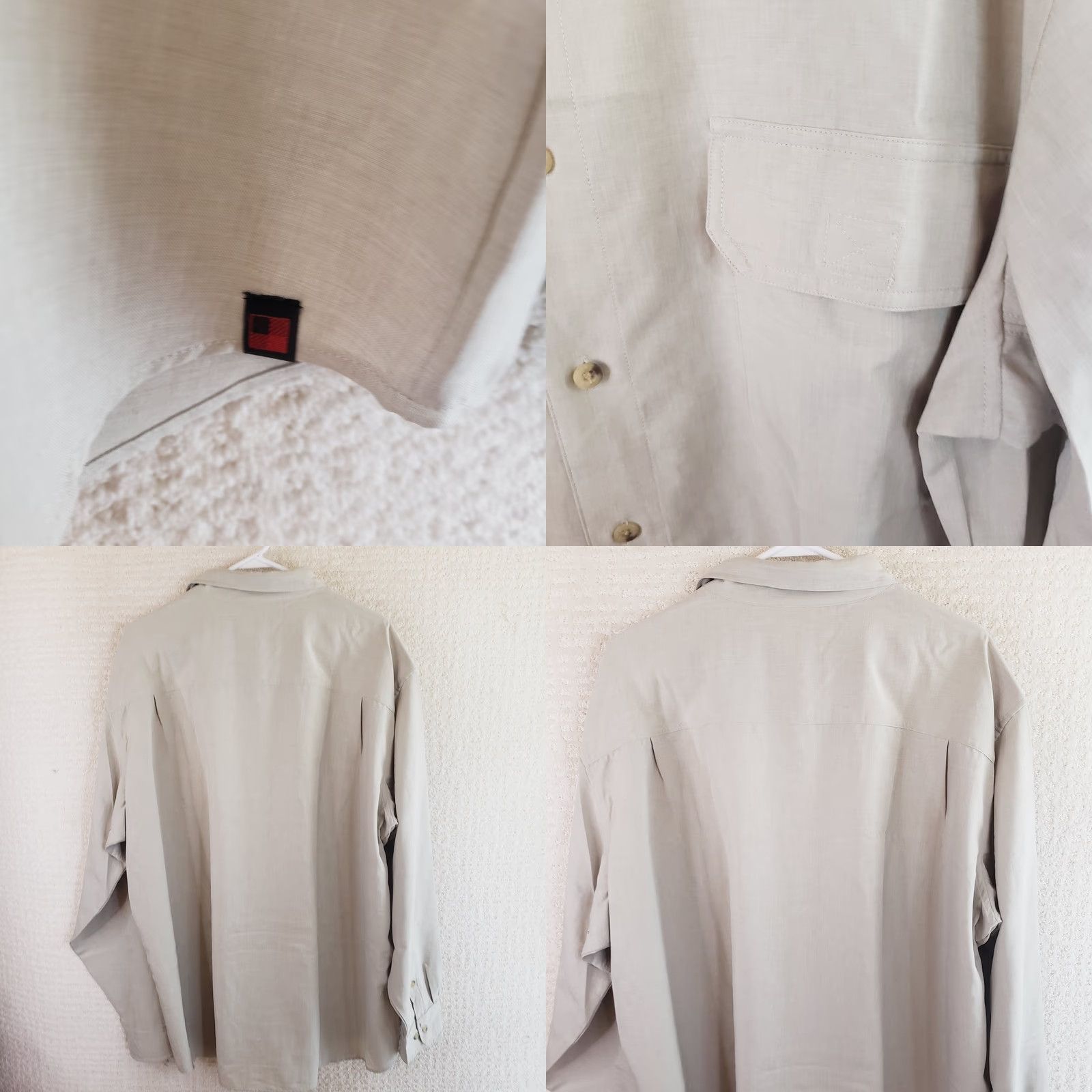 Vintage Woolrich Button-Up Shirt Men’s Long Sleeve Casual Regular XXL British Tan Beige Polyester Solid Button-Up Shirt Mens XLT Size US XXL / EU 58 / 5 - 8 Thumbnail