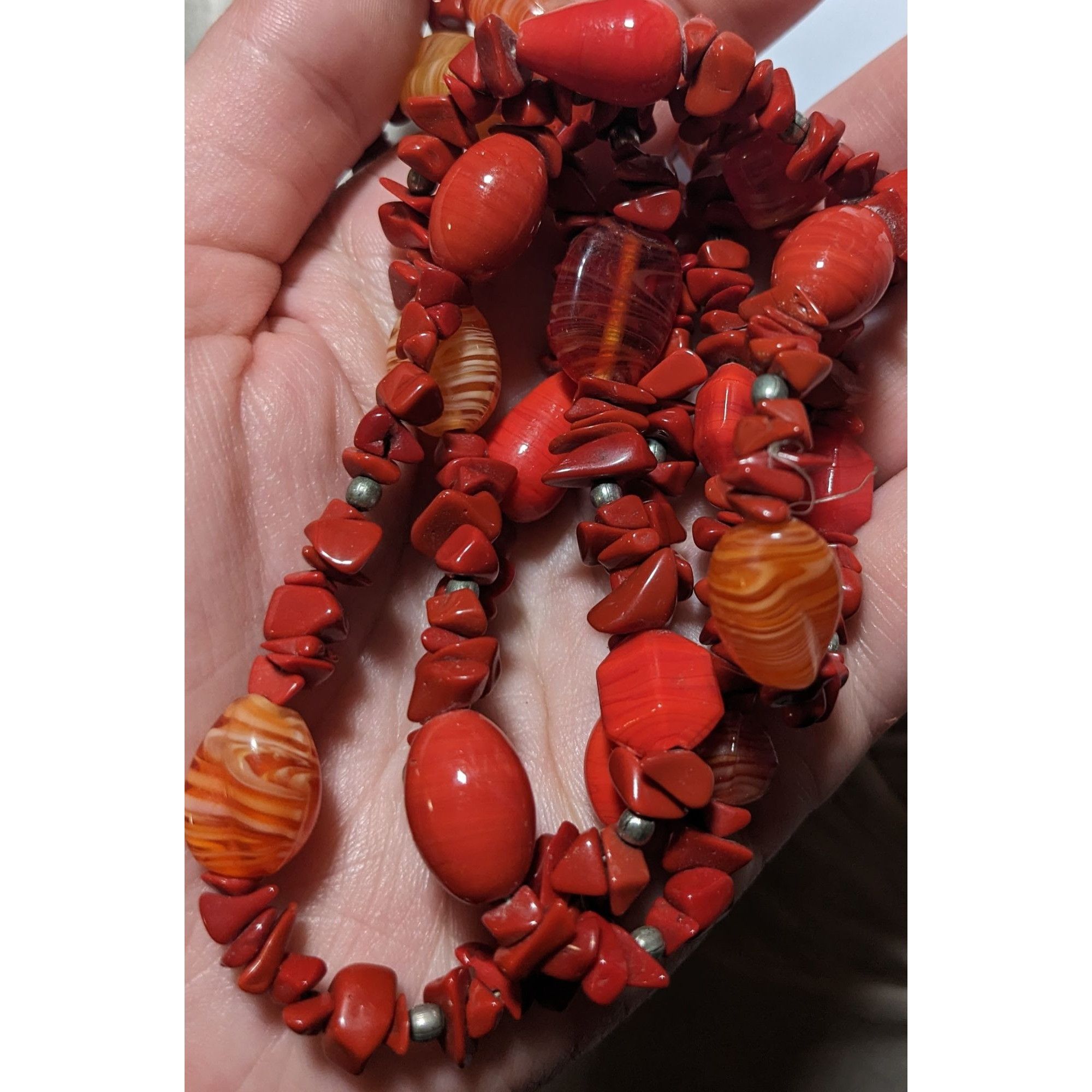 Other Red Jasper Chip And Glass Beaded Necklace Size ONE SIZE - 7 Thumbnail