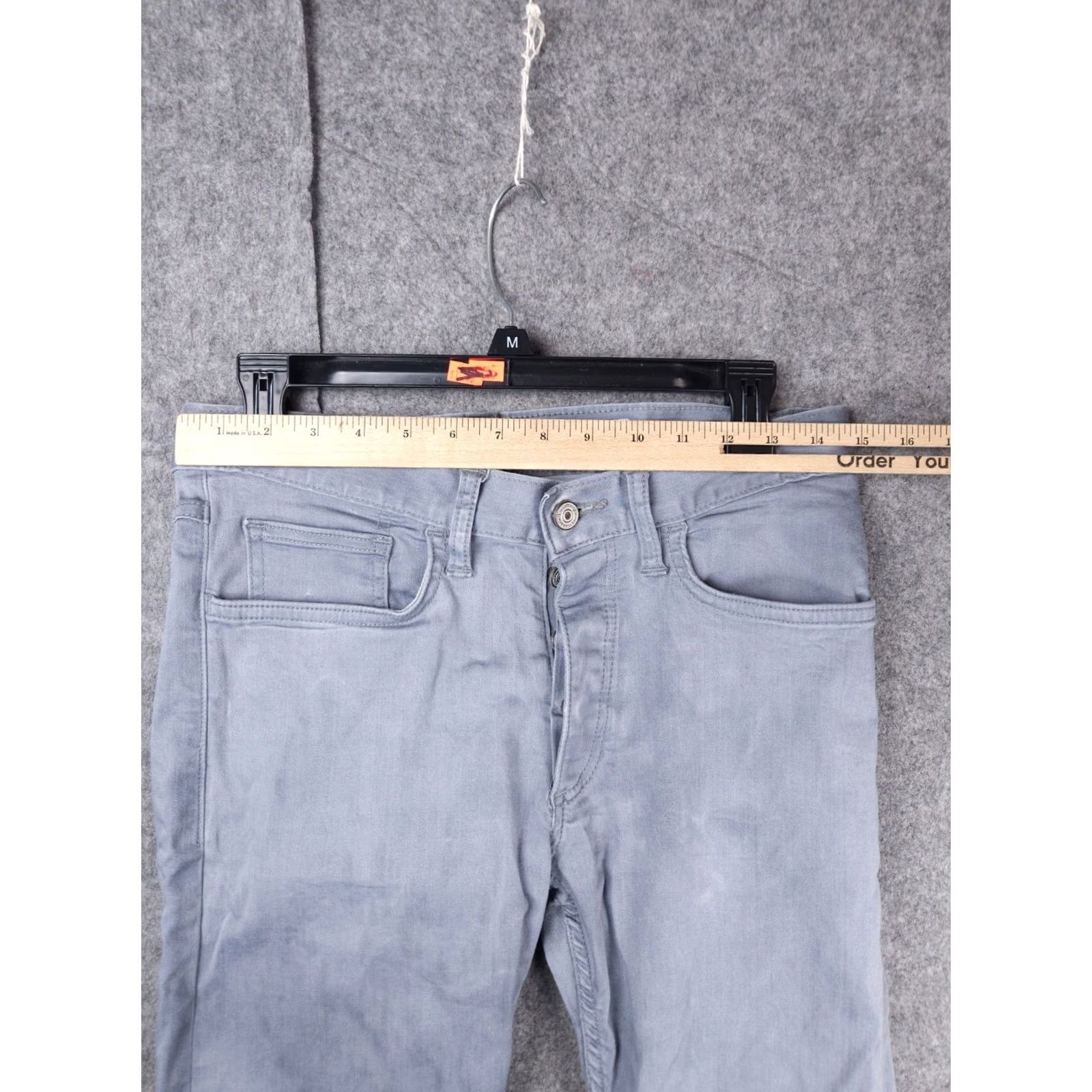 Gustin Gustin Pants Mens 29 x 31 Gray California Slim Button Fly Chino Straight 5-Pocket Size US 29 - 3 Thumbnail