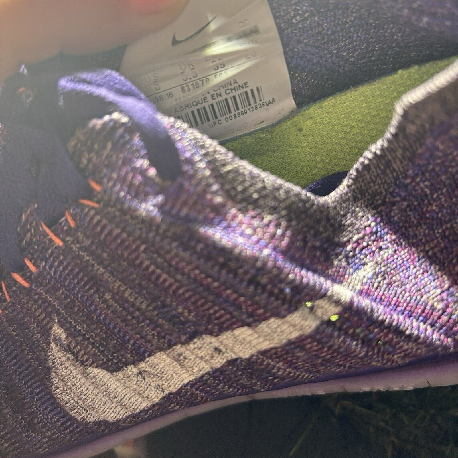 Nike Size 8 - Nike Free RN Flyknit Hyper Purple Women's Size US 8 / IT 38 - 7 Thumbnail