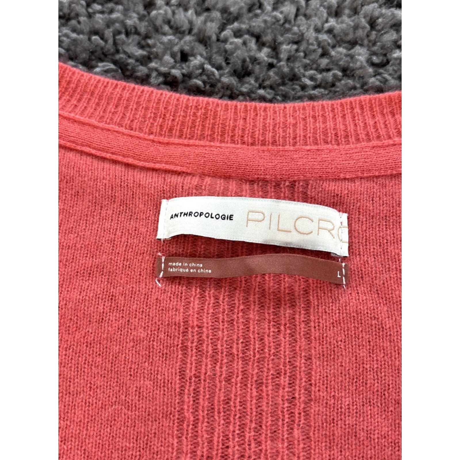 Anthropologie Anthropologie Cardigan Sweater 100% Cashmere Kelly Pink L Regular Women Long Sleeve Coral Solid Vintage No Size L / US 10 / IT 46 - 4 Thumbnail