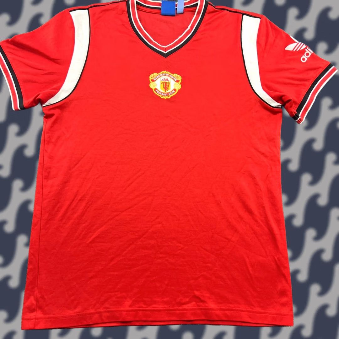 Adidas VINTAGE adidas Shirt Mens L Red Manchester United Home Retro Tee Football Size US L / EU 52-54 / 3 - 1 Thumbnail