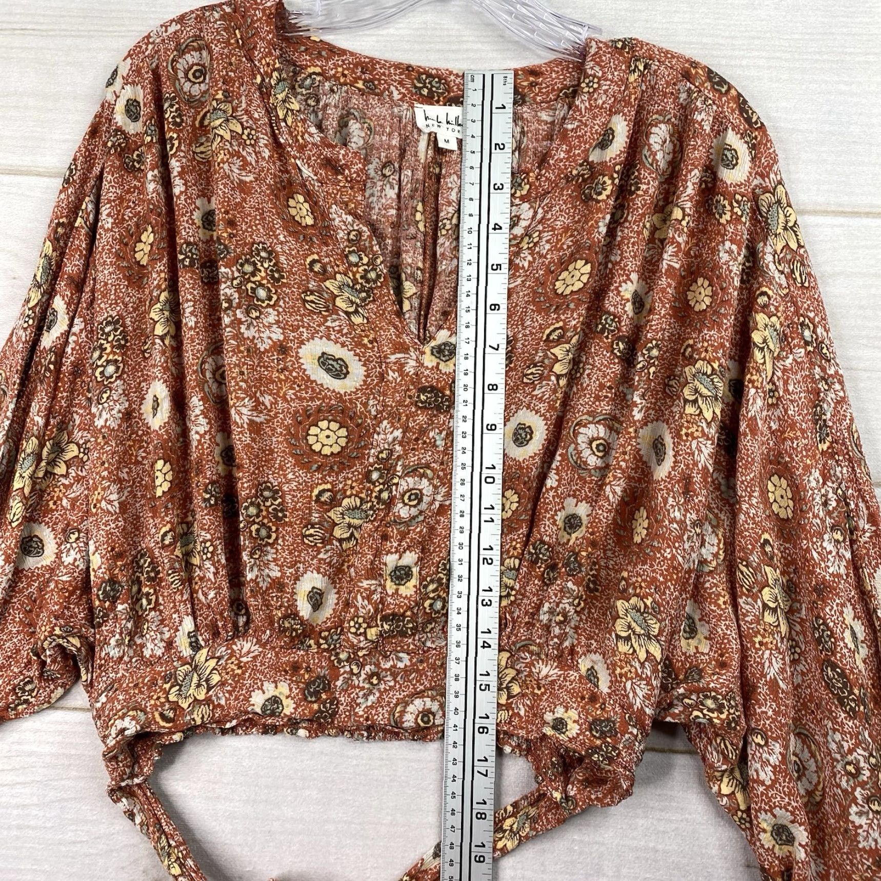 Nicole Miller Nicole Miller Top Womens M Crop Tie Waist Boho Floral Sleeves 3/4 Multicolor Festival Western Bohemian Tank Shirt G Womens Size M / US 6-8 / IT 42-44 - 4 Thumbnail