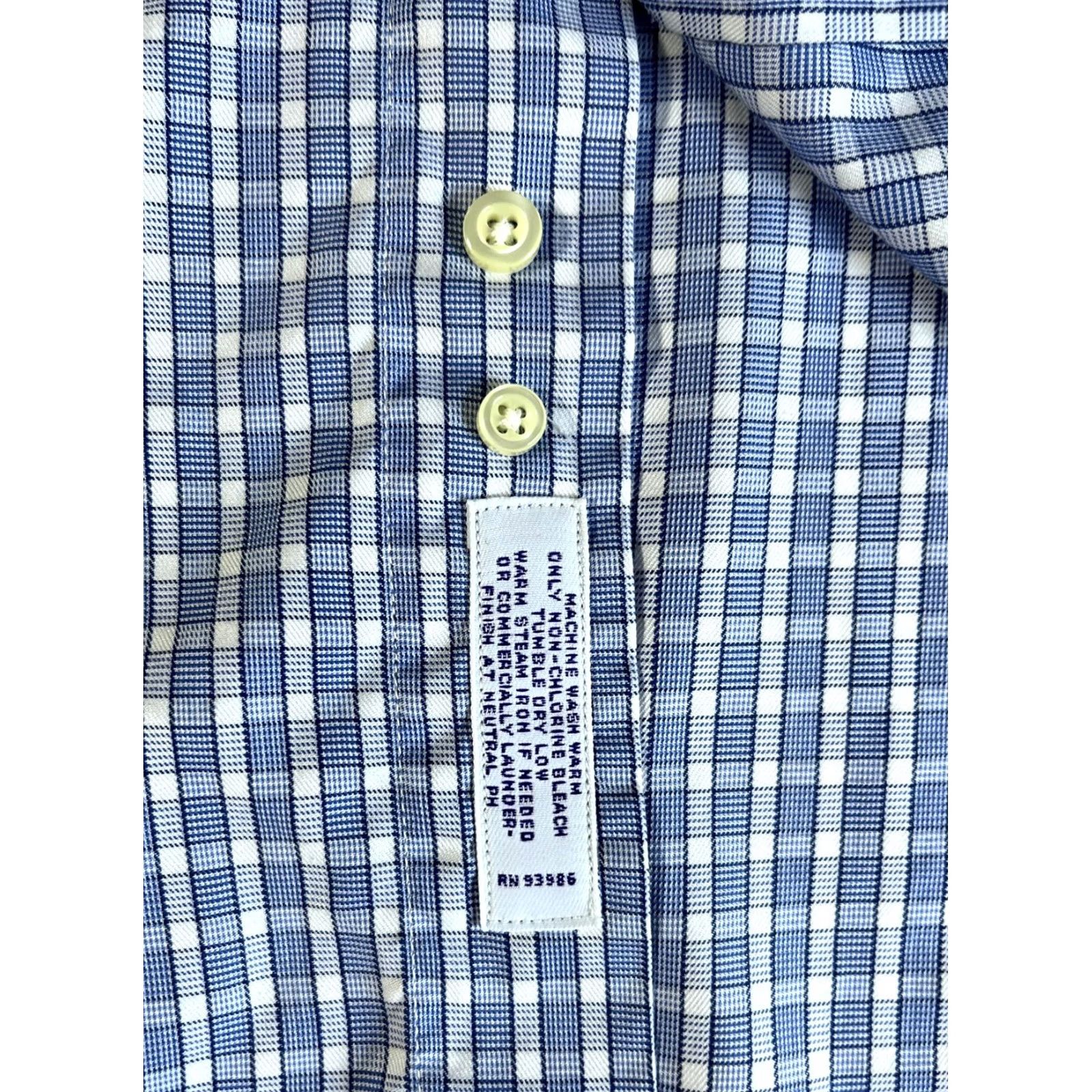Brooks Brothers Brooks Brothers Makers Button-Up Shirt Check Mens 15 Blue Cotton 90s USA Vintage Regular Fit Size 15-33 Mens Size US M / EU 48-50 / 2 - 6 Thumbnail