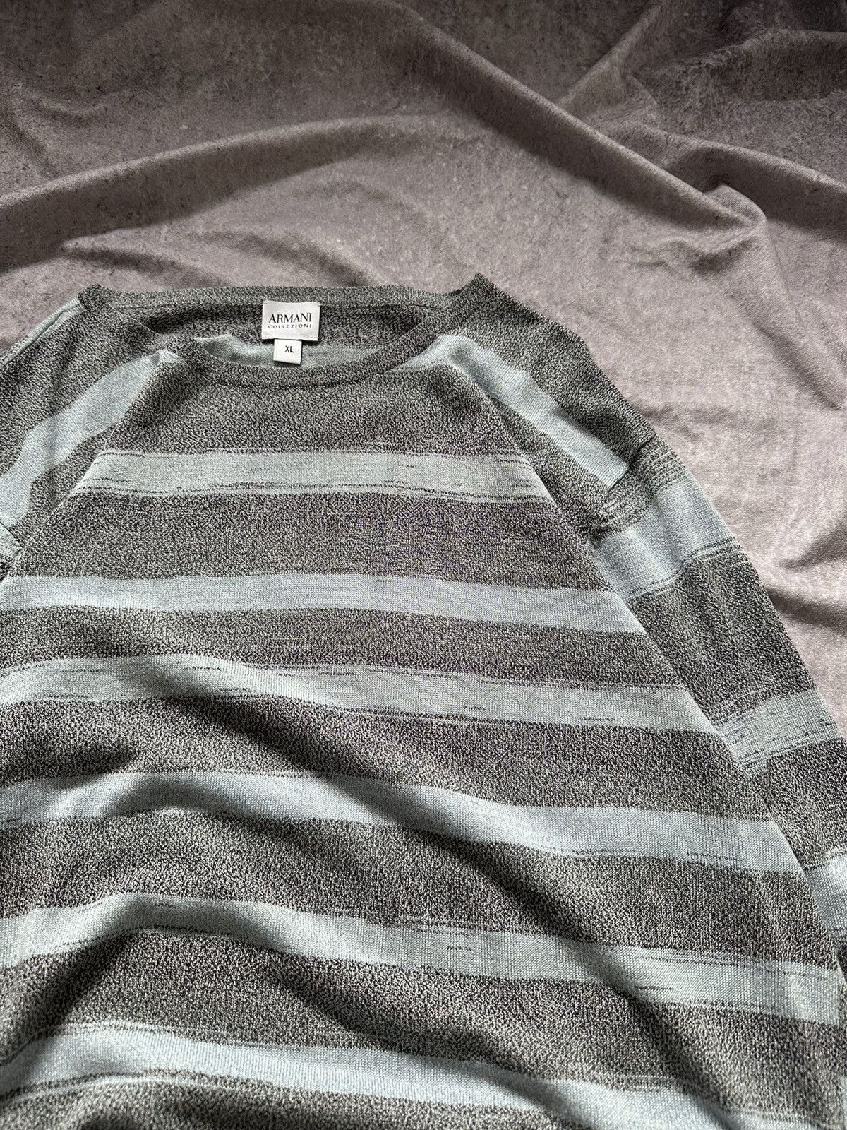 Armani Collezioni Armani Collezioni Mens Gingham Sweater XL Gray Blue Size US XL / EU 56 / 4 - 6 Thumbnail