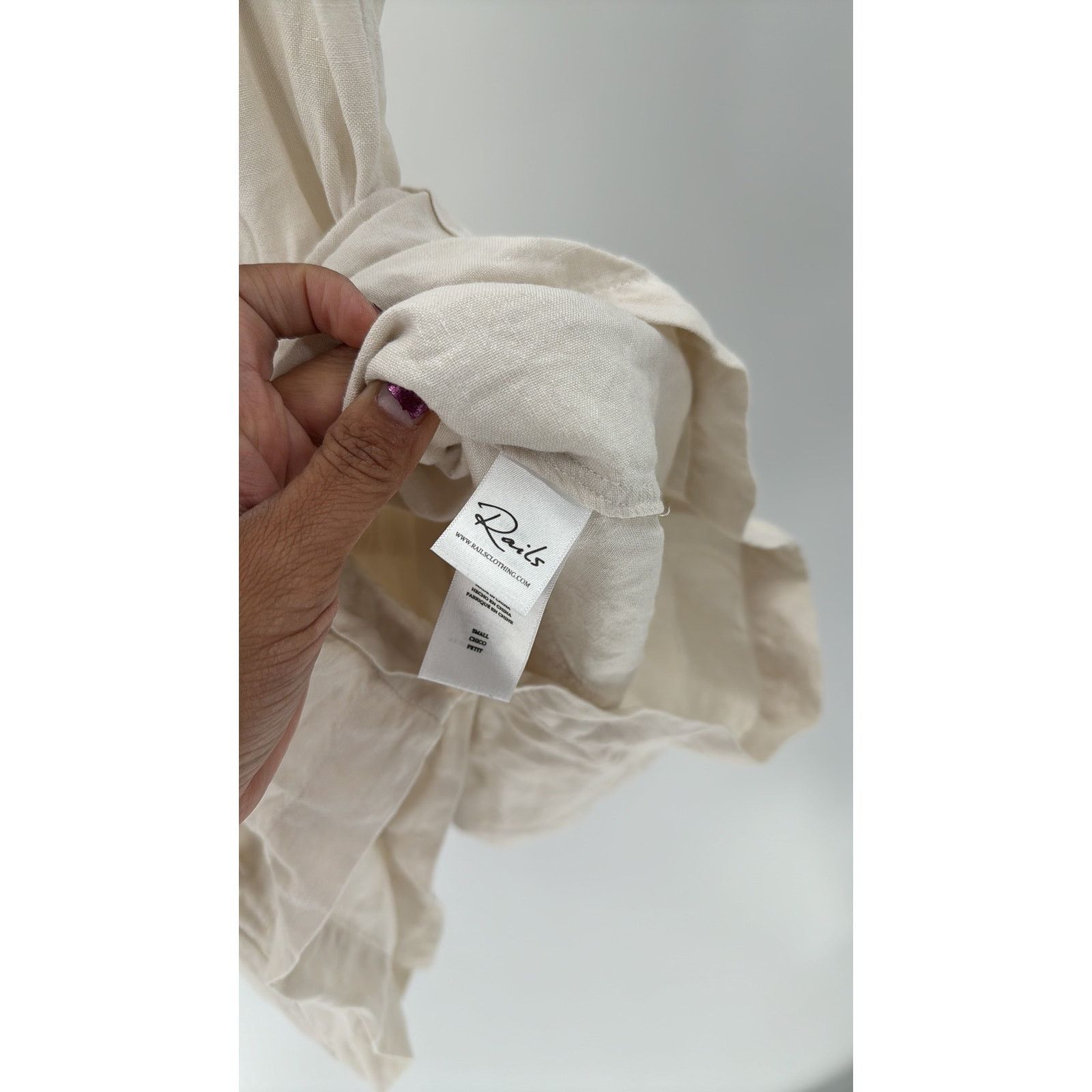 Rails Rails Women's Georgie Stone Short Romper linen blend sz S Size 26" / US 2 / IT 38 - 8 Thumbnail