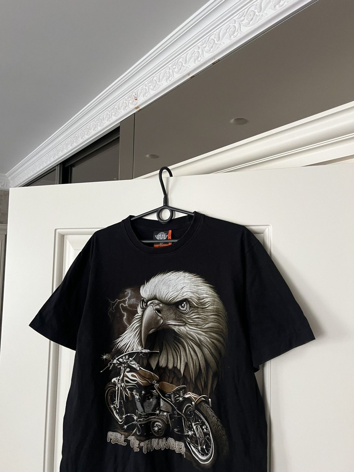 Vintage Vintage Biker Eagle Motorcycle Tee “Feel The Thunder” Size US L / EU 52-54 / 3 - 4 Thumbnail