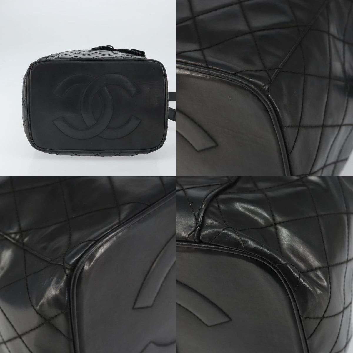 Chanel Chanel Vanity Handbag Patent Leather Black CC Size ONE SIZE - 5 Thumbnail