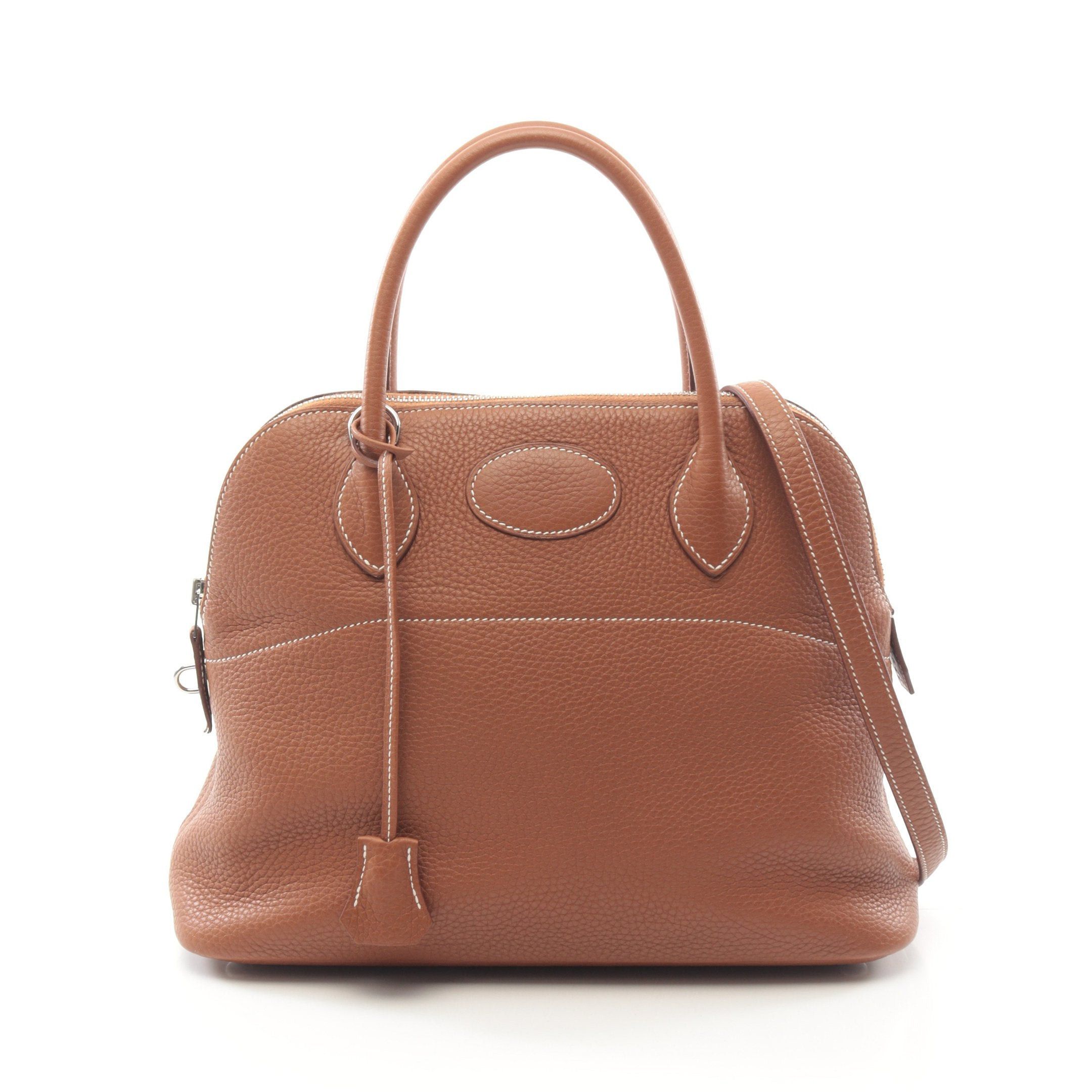 Hermes Hermes Bolide 31 Gold Handbag Clemence Leather Brown Silver Hardware X Stamp Size ONE SIZE - 1 Thumbnail