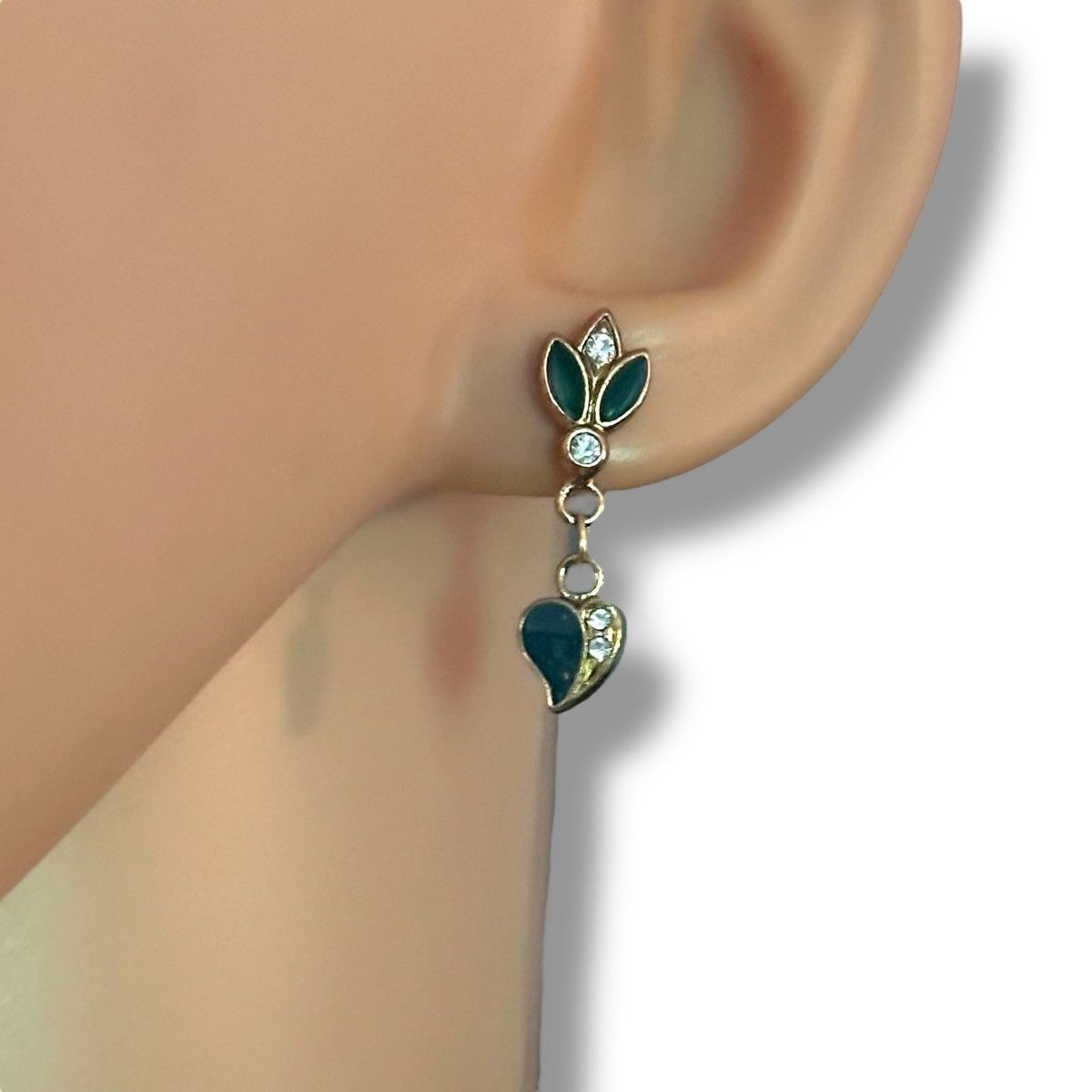 Vintage Vintage tulip and heart enamel dangle post earrings Size ONE SIZE - 3 Thumbnail