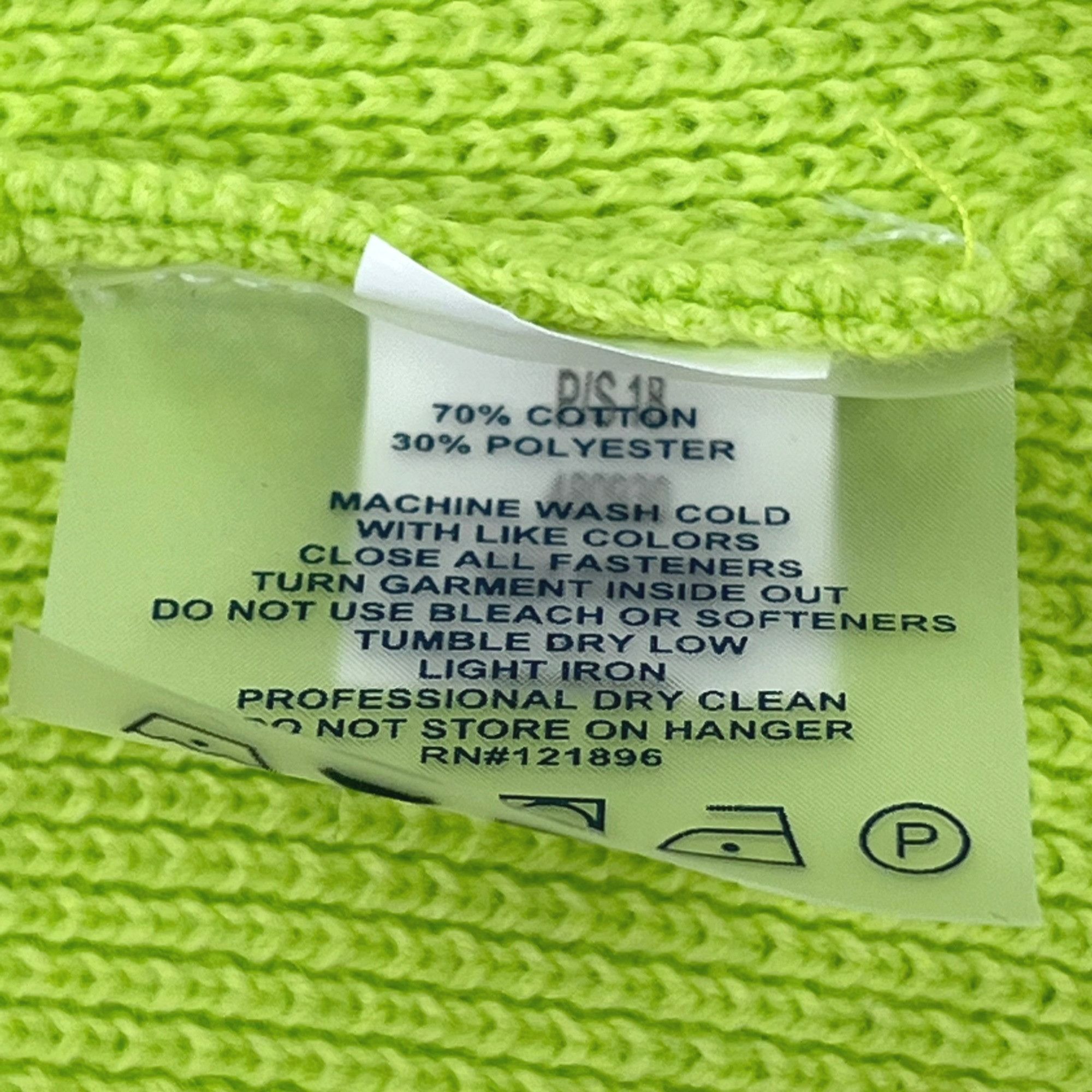 Other Title Nine Lightweight Full-Zip Sweater Lime-Green V-Neck Sz Size M / US 6-8 / IT 42-44 - 6 Thumbnail