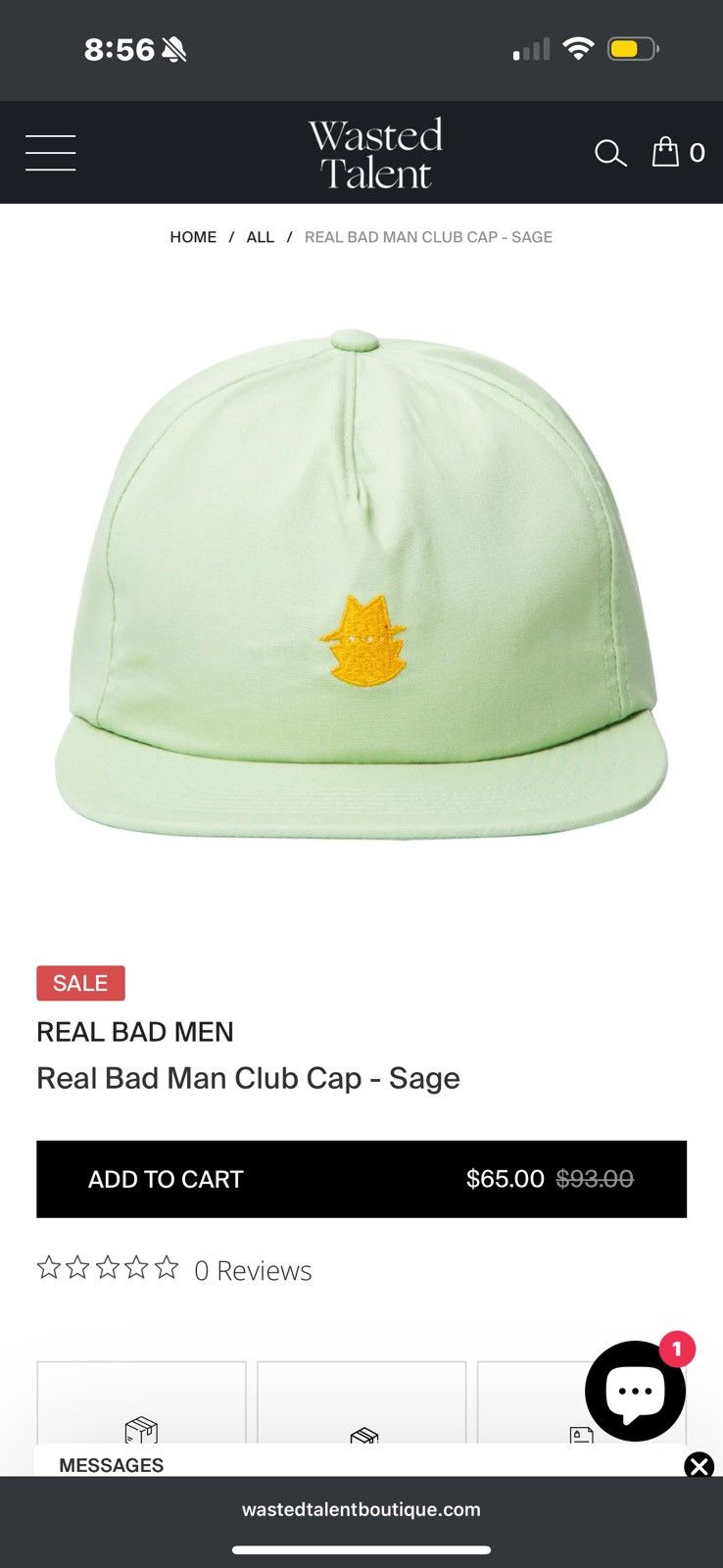 Real Bad Man Real Bad Man Club Cap - Sage Size ONE SIZE - 1 Thumbnail