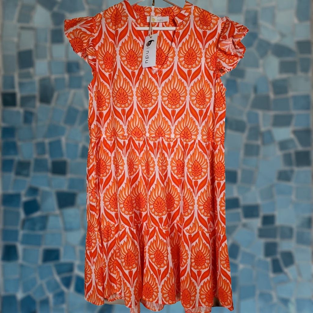 Vintage bindu Dress Midi Cotton Printed Carolina Women's Size M 100% India Made New Size M / US 6-8 / IT 42-44 - 1 Thumbnail