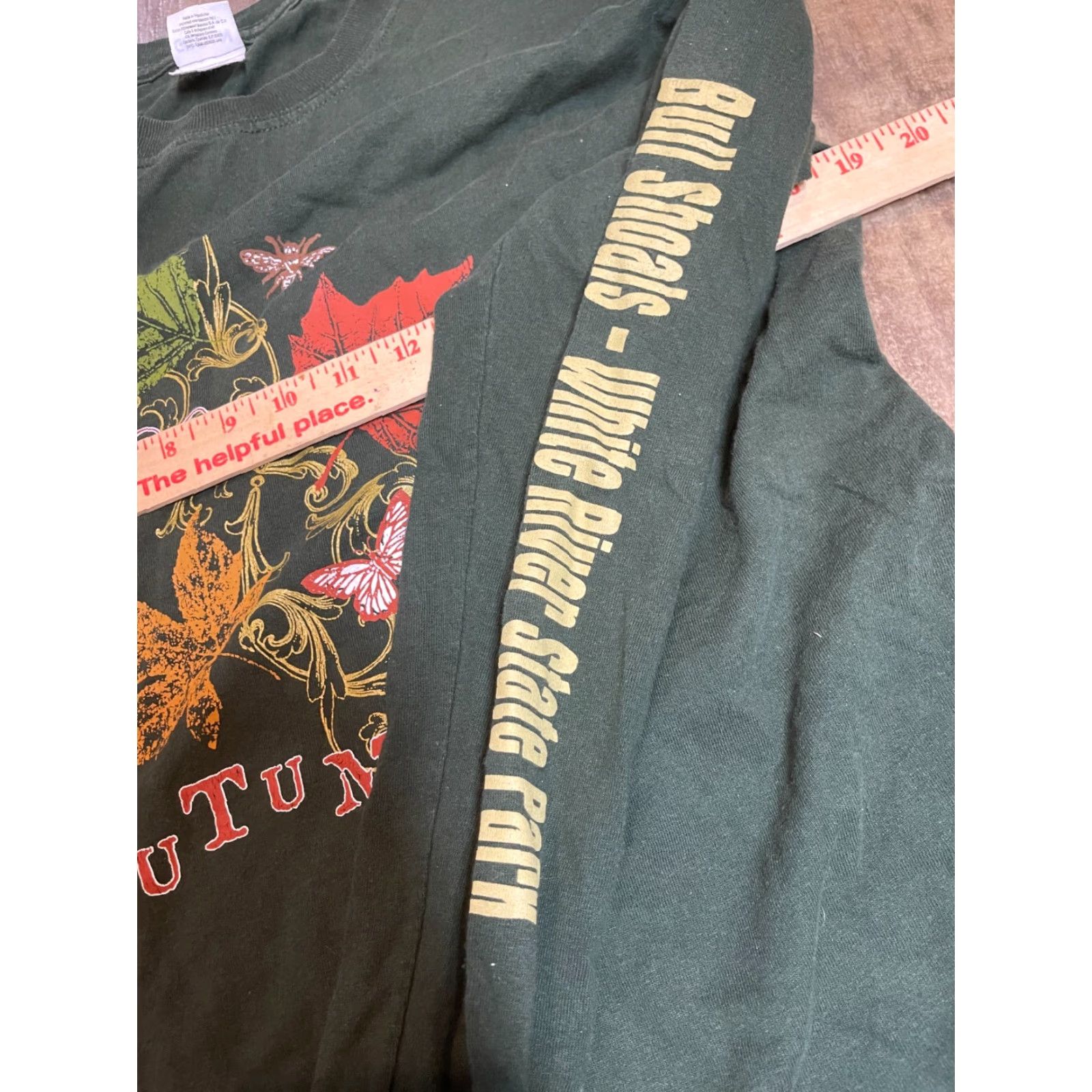 Vintage White River State Park Shirt Womens Medium M Green Long Sleeve Fall Foliage Logo Cotton T-Shirt Autumn Fall 2020s? Size M / US 6-8 / IT 42-44 - 4 Thumbnail